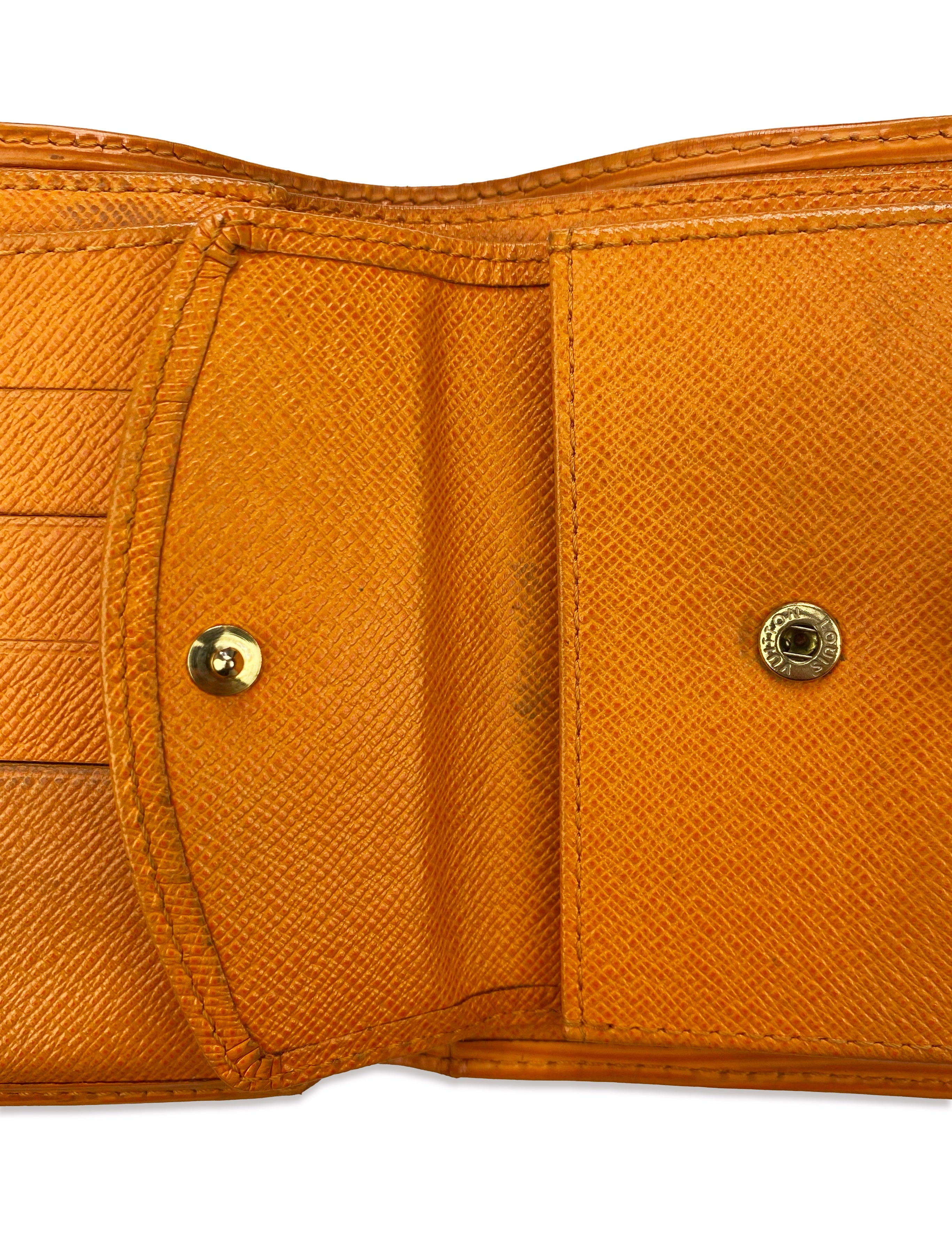 Louis Vuitton Orange Bifold Ribbed Wallet