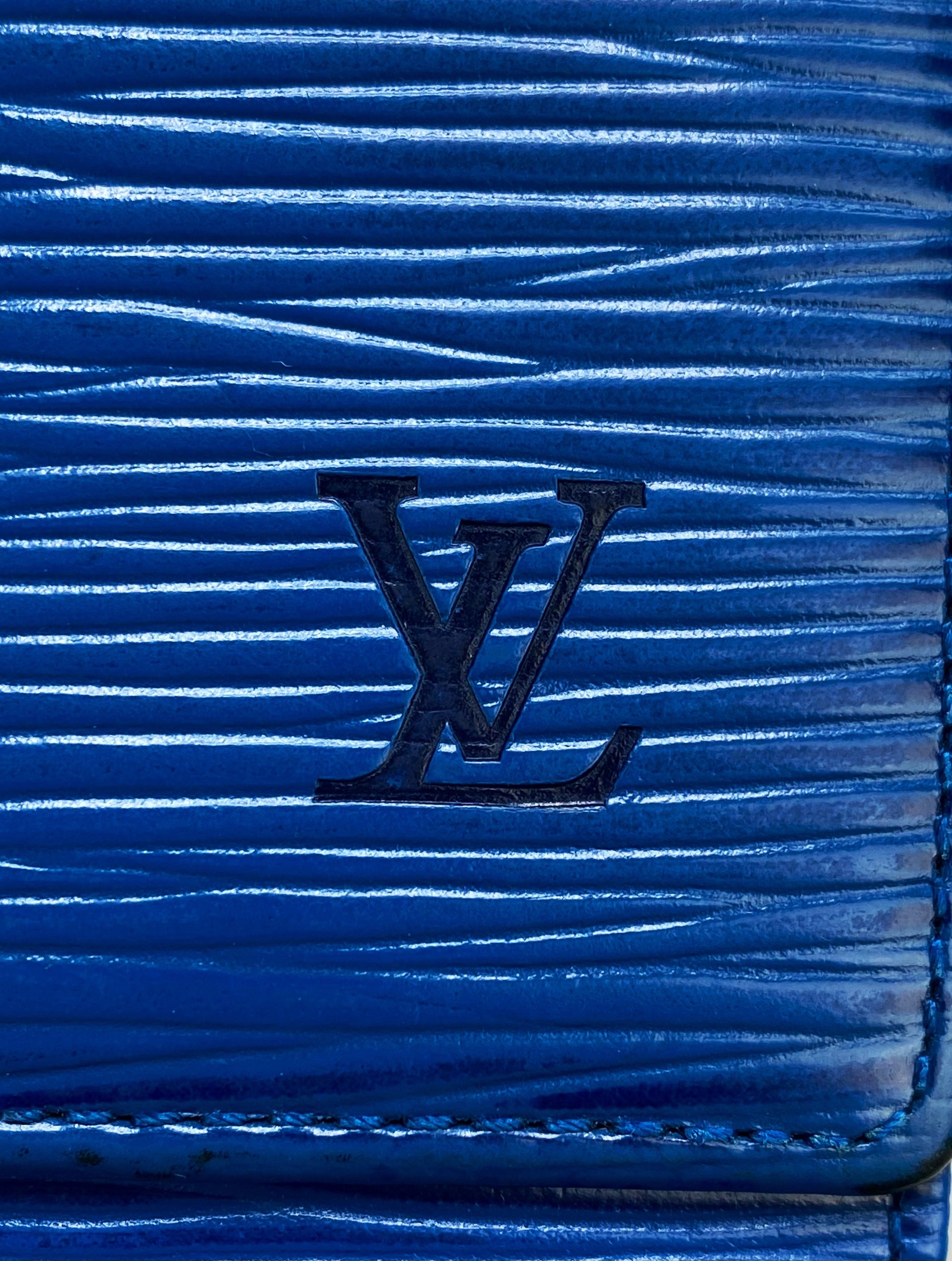 Louis Vuitton Epi Royal Blue Embossed LV Logo Wallet