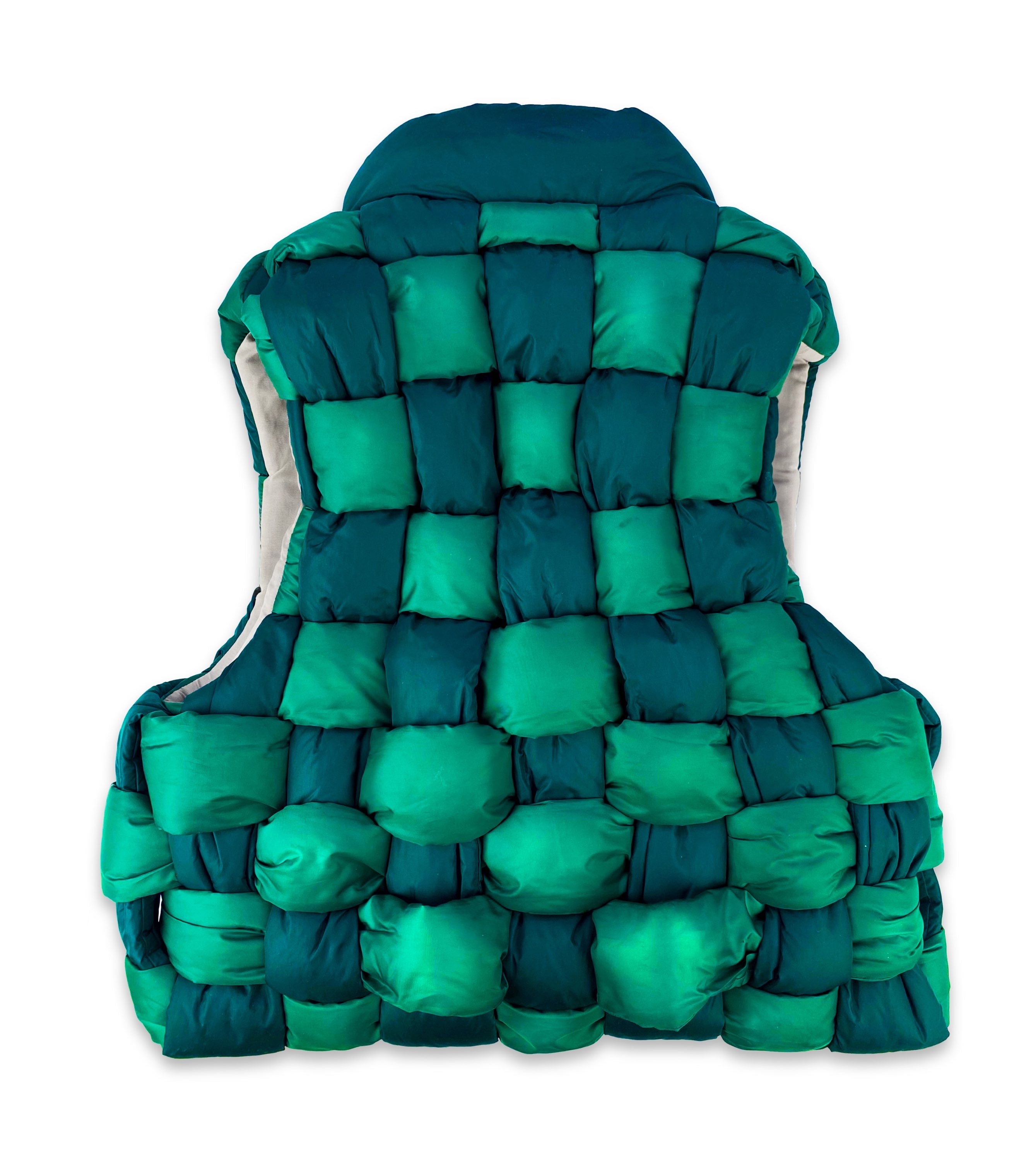 SS23 Kapital ‘Keel’ Woven Two Tone Full Zip Puffer Vest
