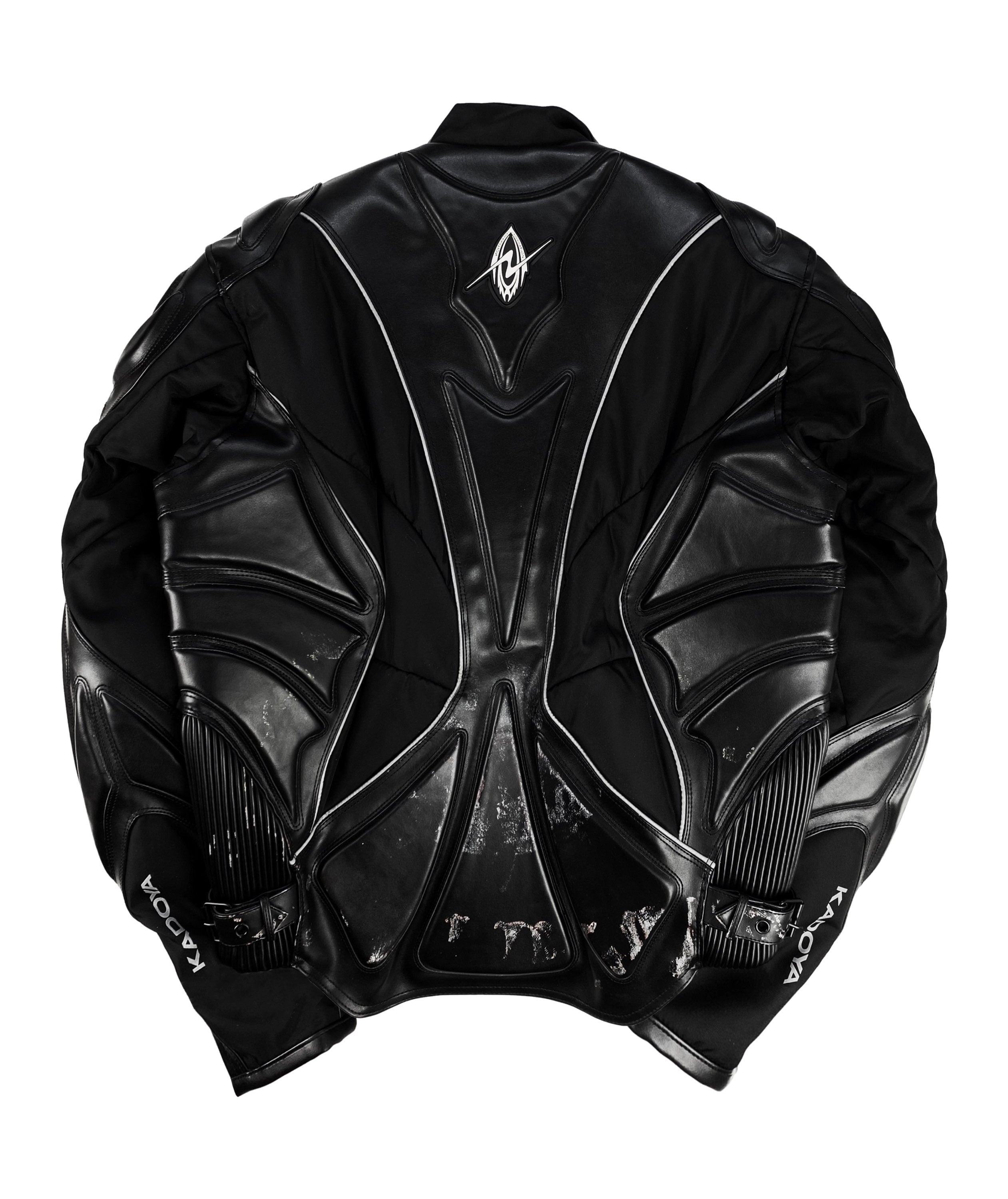 90s Kadoya ‘Cybernation’ Geometric PVC Leather Biker Jacket