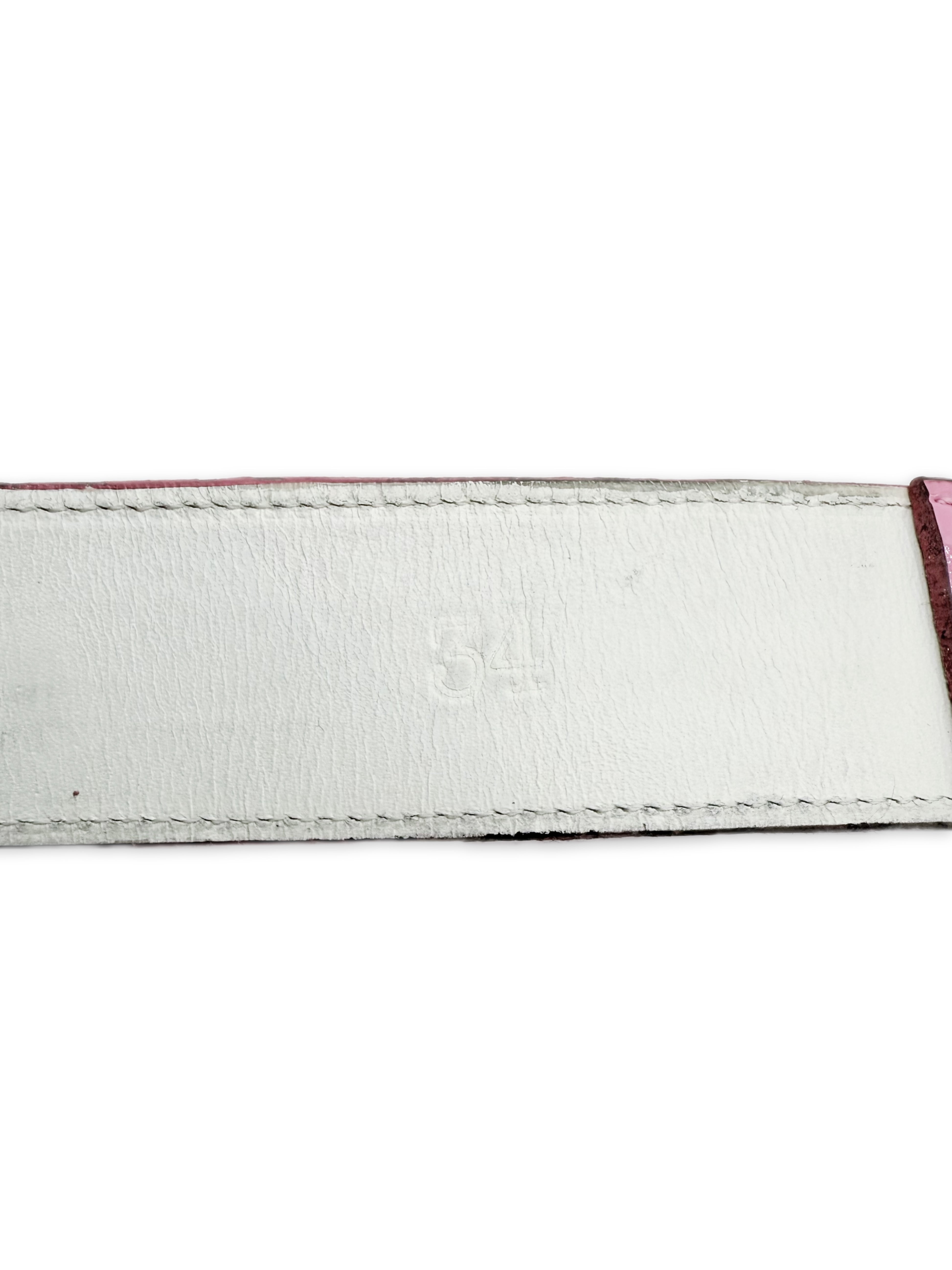 Chrome Hearts Pyramid Stud Patent Leather Rhodium Pink Roller Belt
