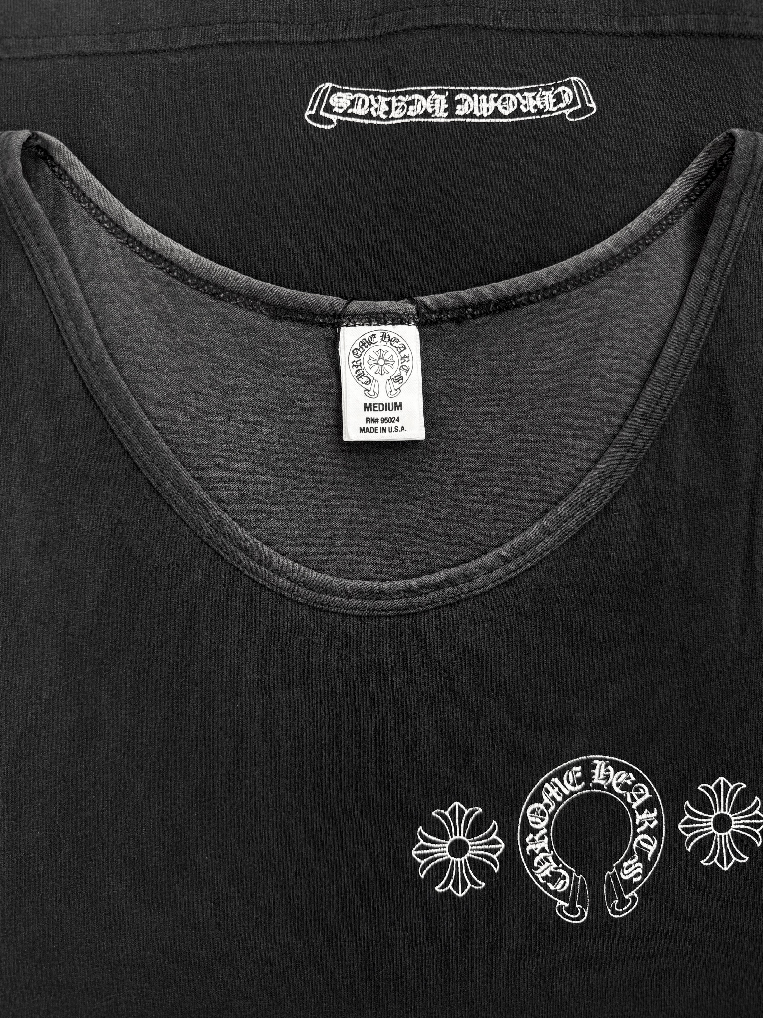 Chrome Hearts Horse Shoe Plus Faded Sleeveless Tank Top