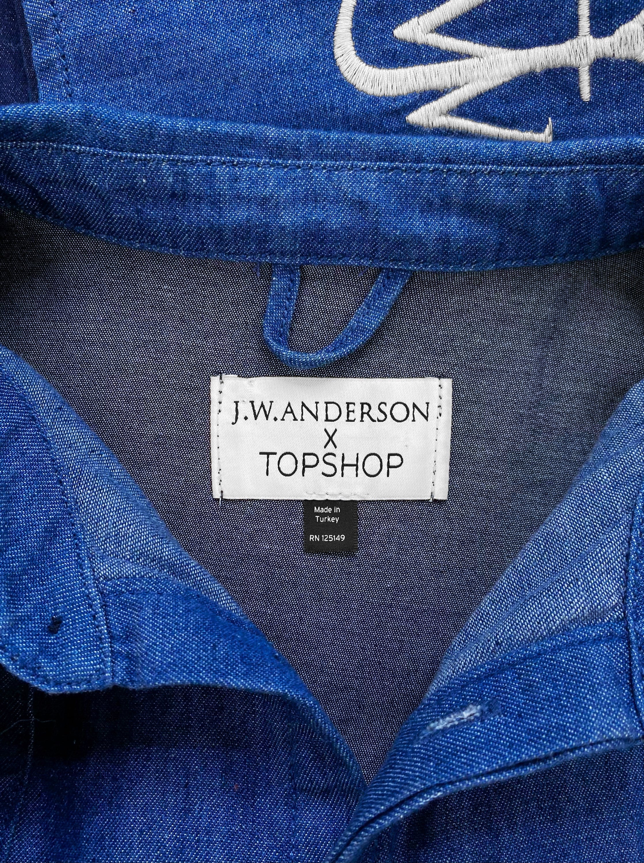 J.W. Anderson x Topshop Denim Embroidered Collared Button Up Shirt