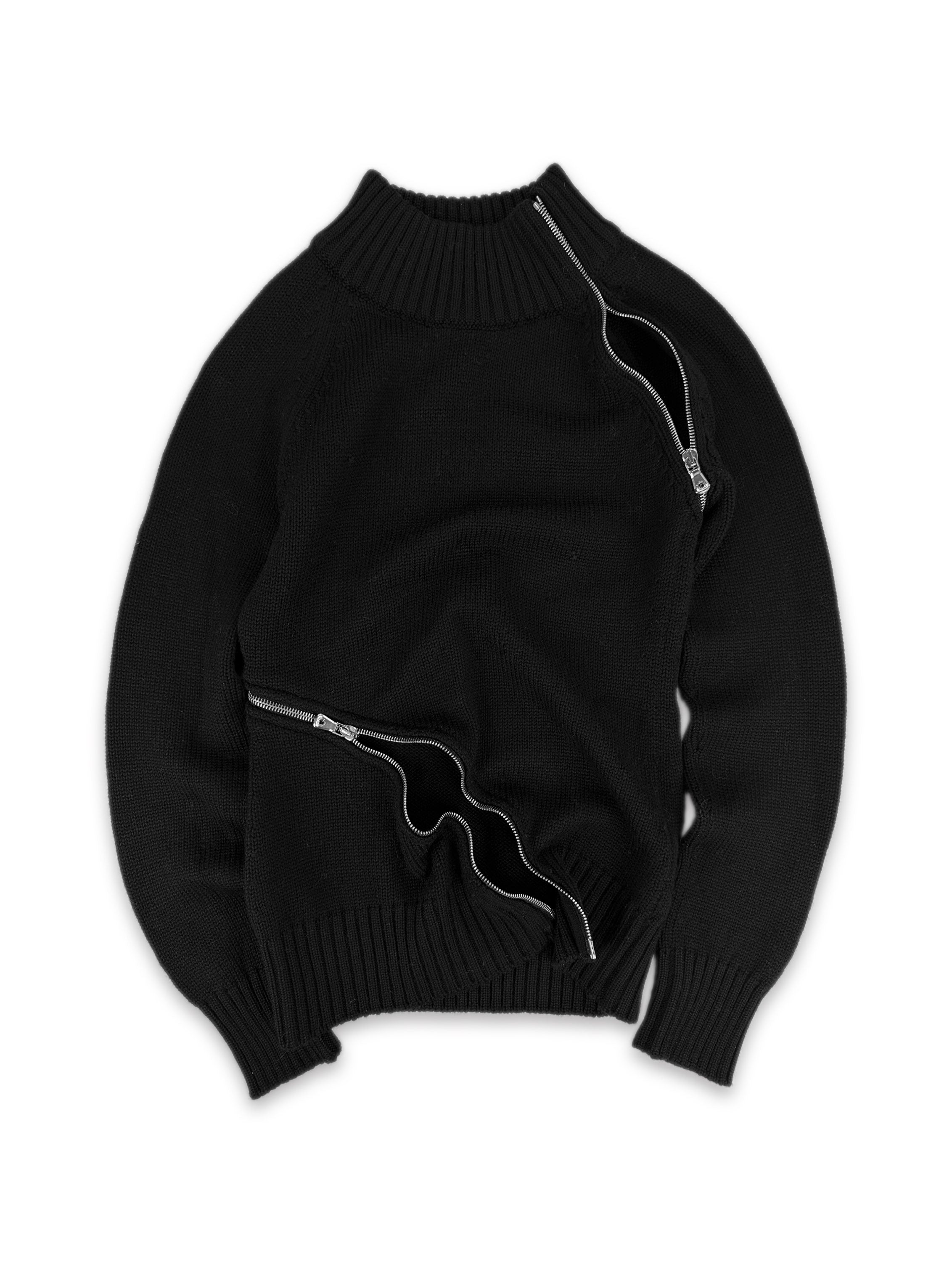 AW03 Dolce &amp; Gabbana ‘Spiral Zip’ Heavy Weave Knitted Turtleneck