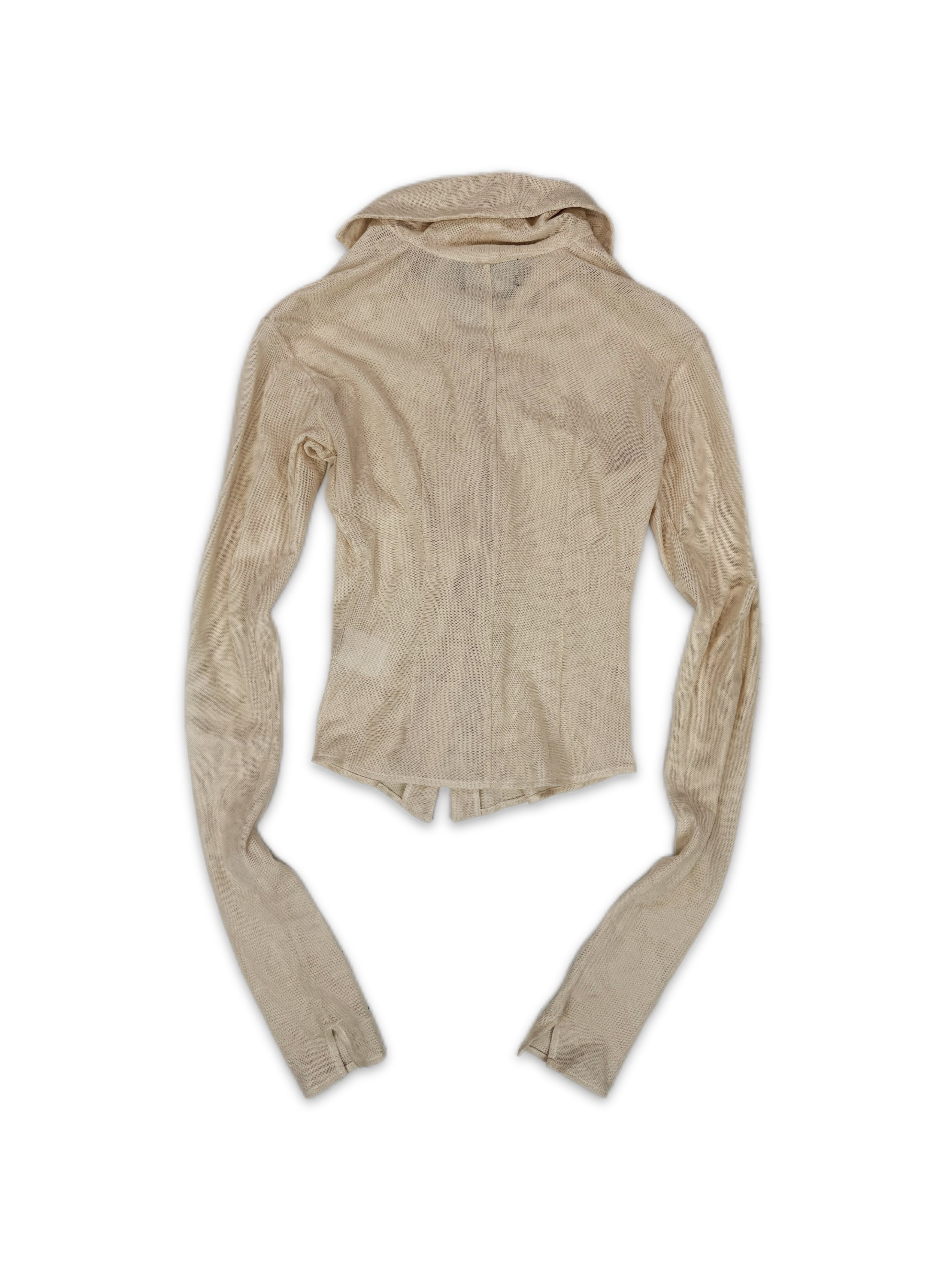 AW23 Enfants Riches Deprimes Beige Sheer Cropped Long Sleeve Shirt