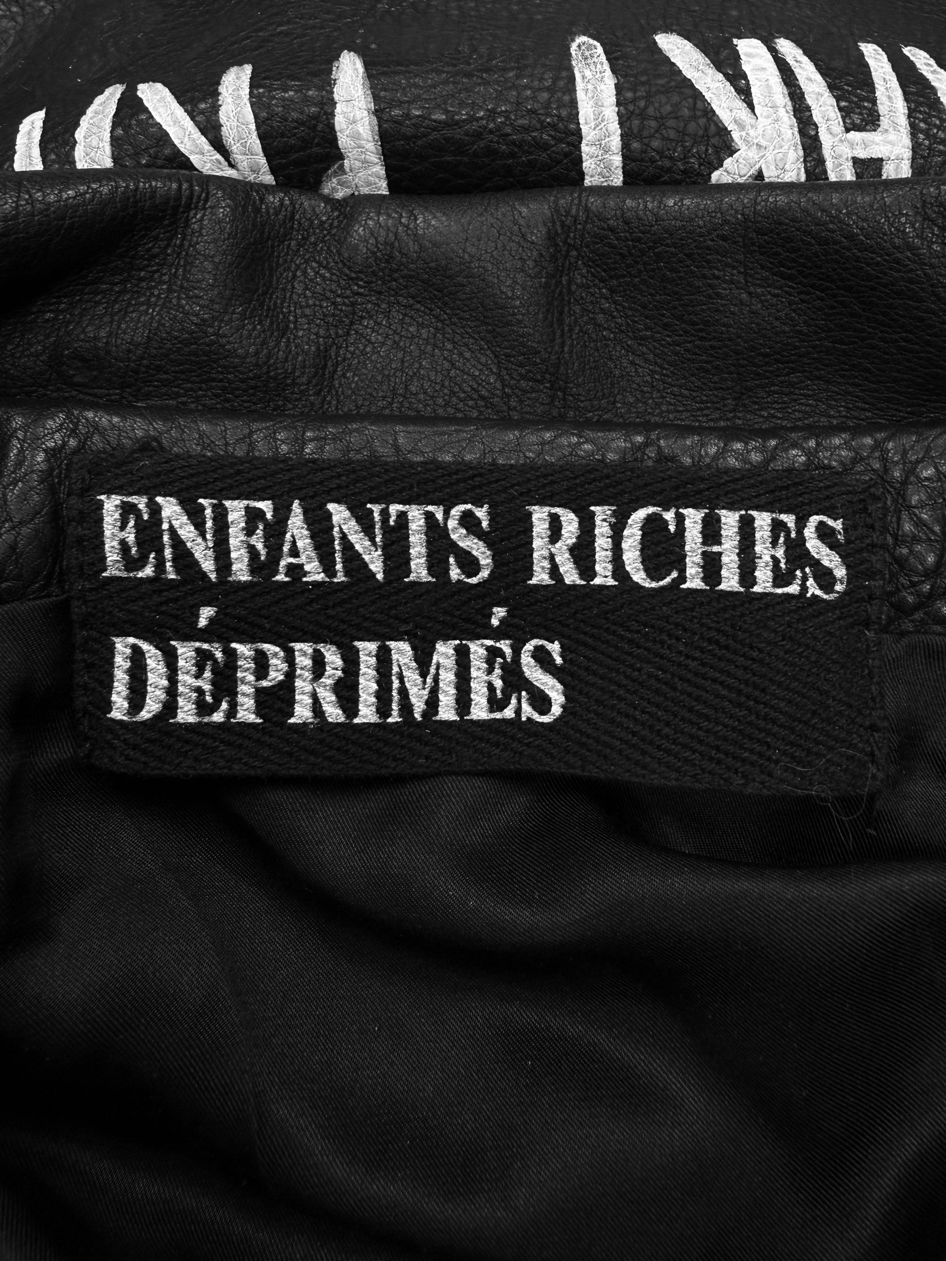SS15 Enfants Riches Deprimes ‘Stop Having Fun’ 1/15 Hand Painted Leather Jacket