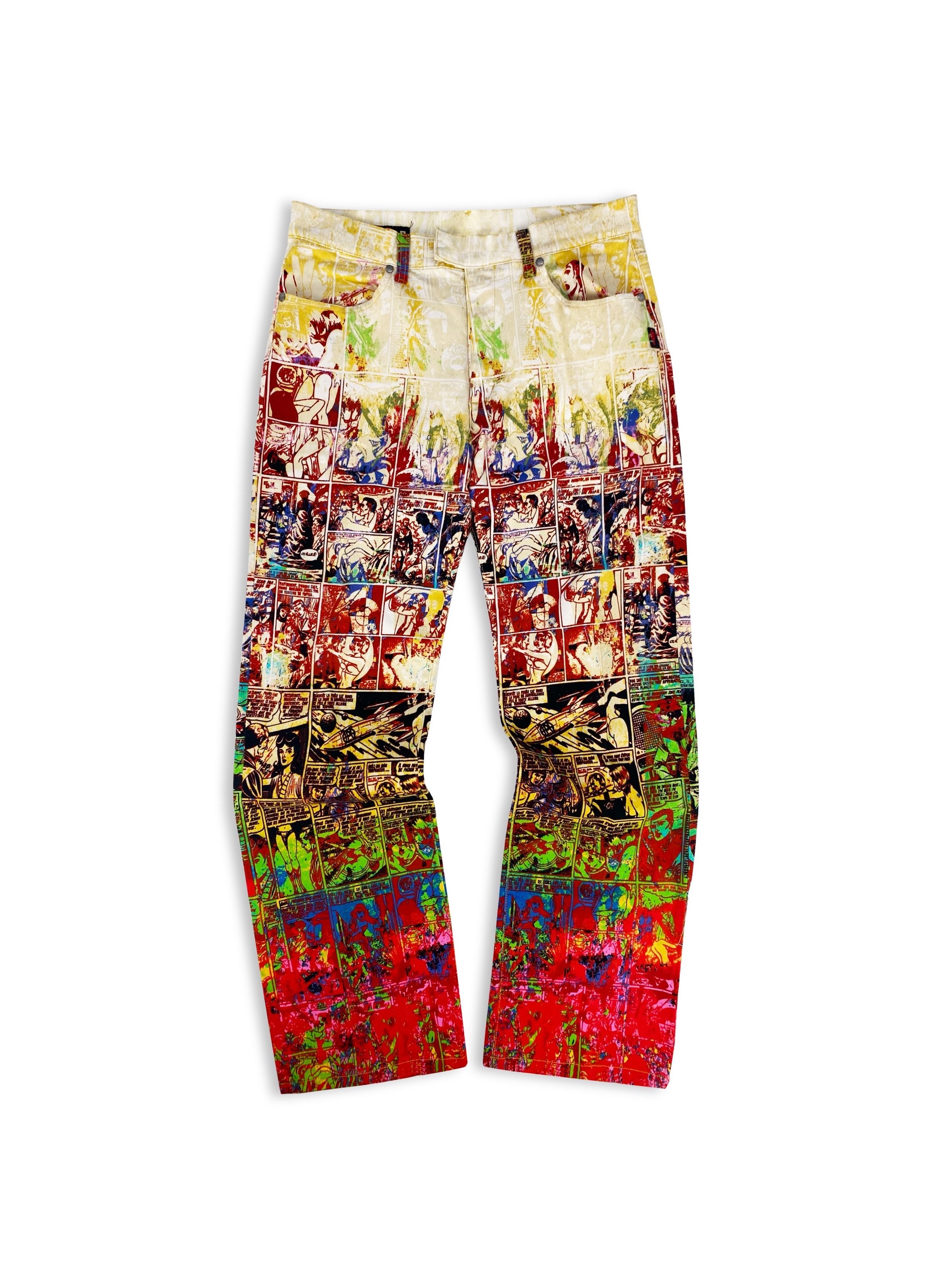 AW95 Jean Paul Gaultier ‘Comic’ Mad Max Full Print Denim