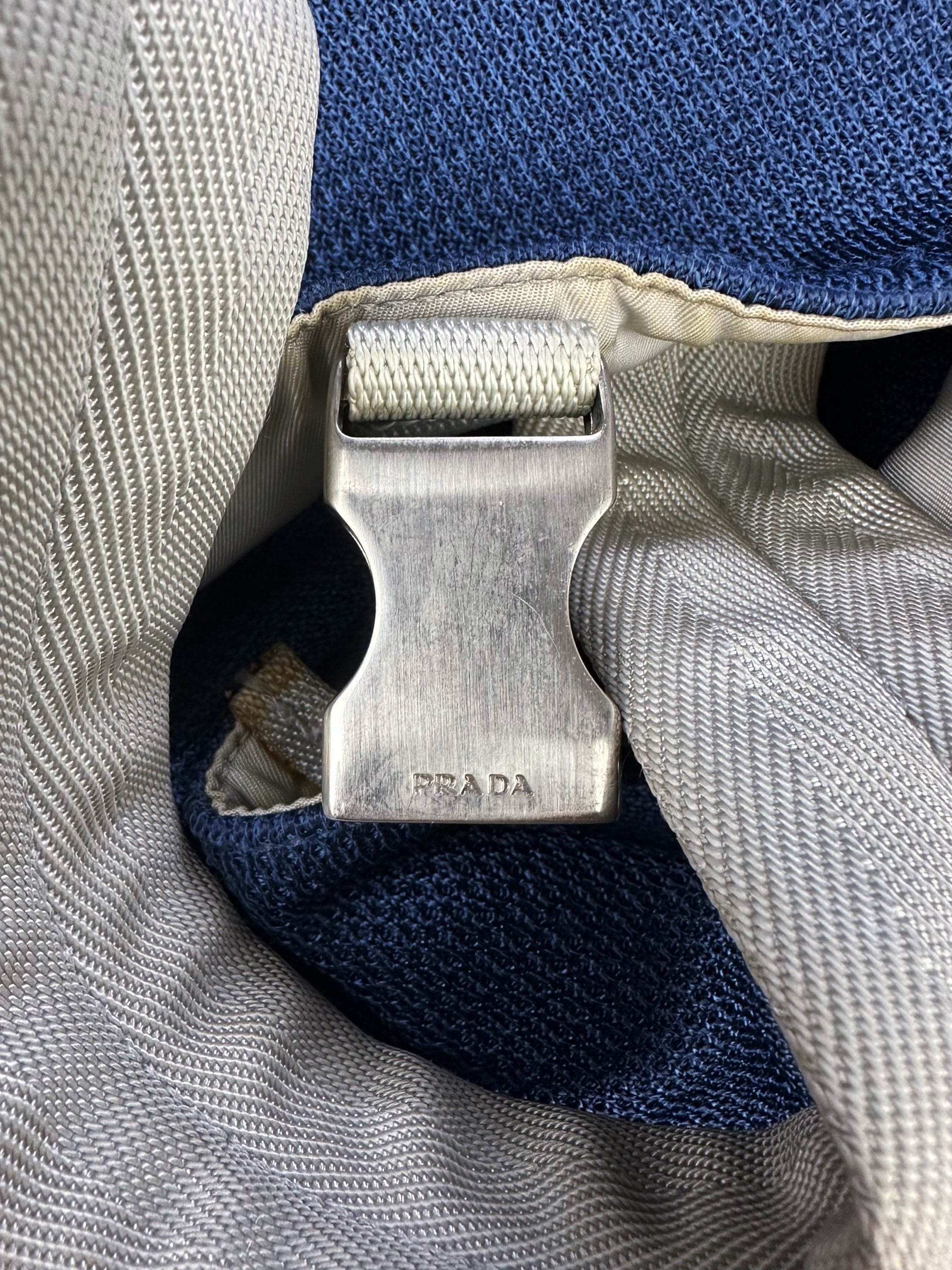 00s Prada Sport Blue Top Loading Nylon Shoulder Bag
