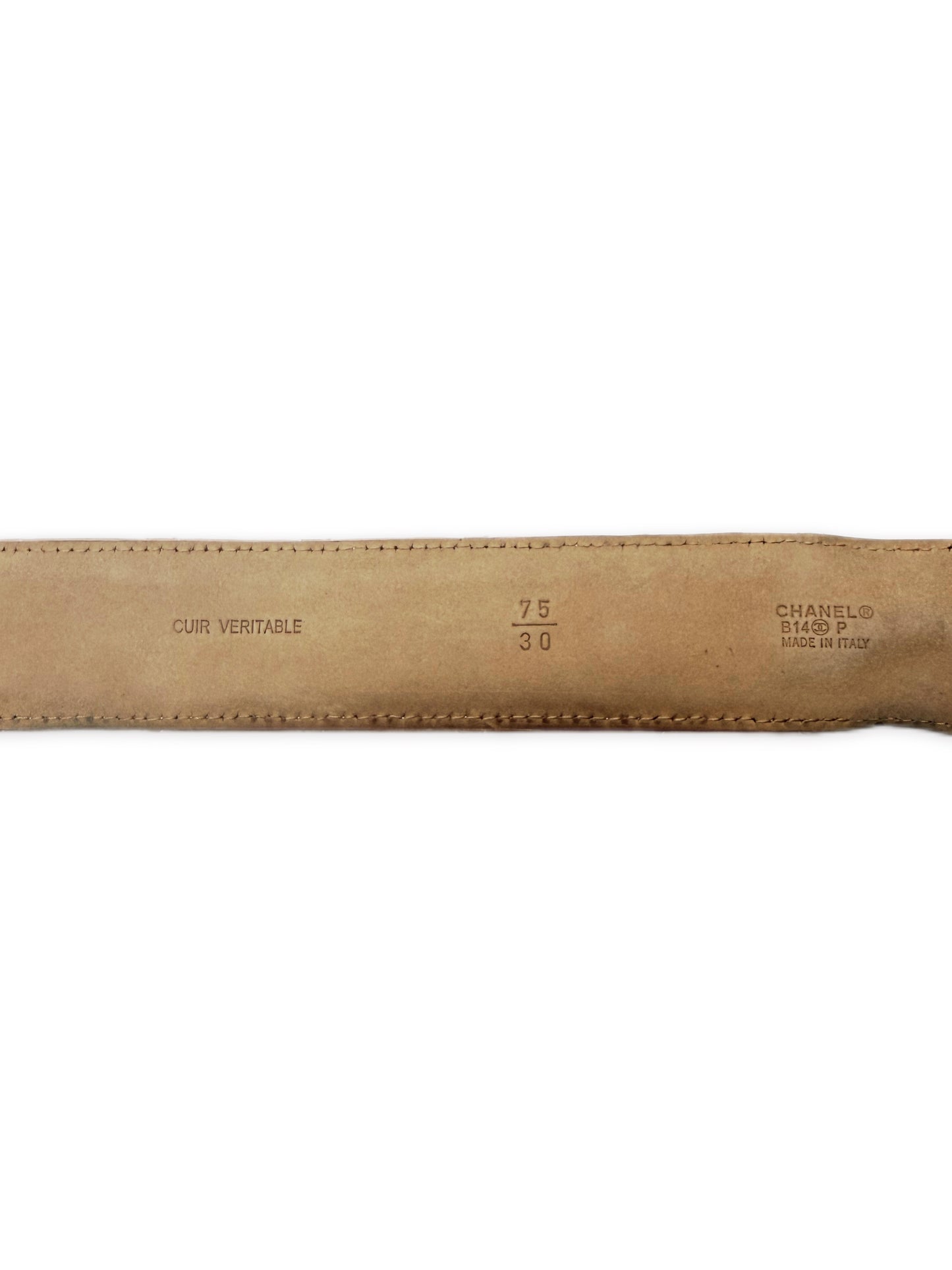 Chanel Double CC Nude Pink Quilted Lambskin Leather Caviar Belt
