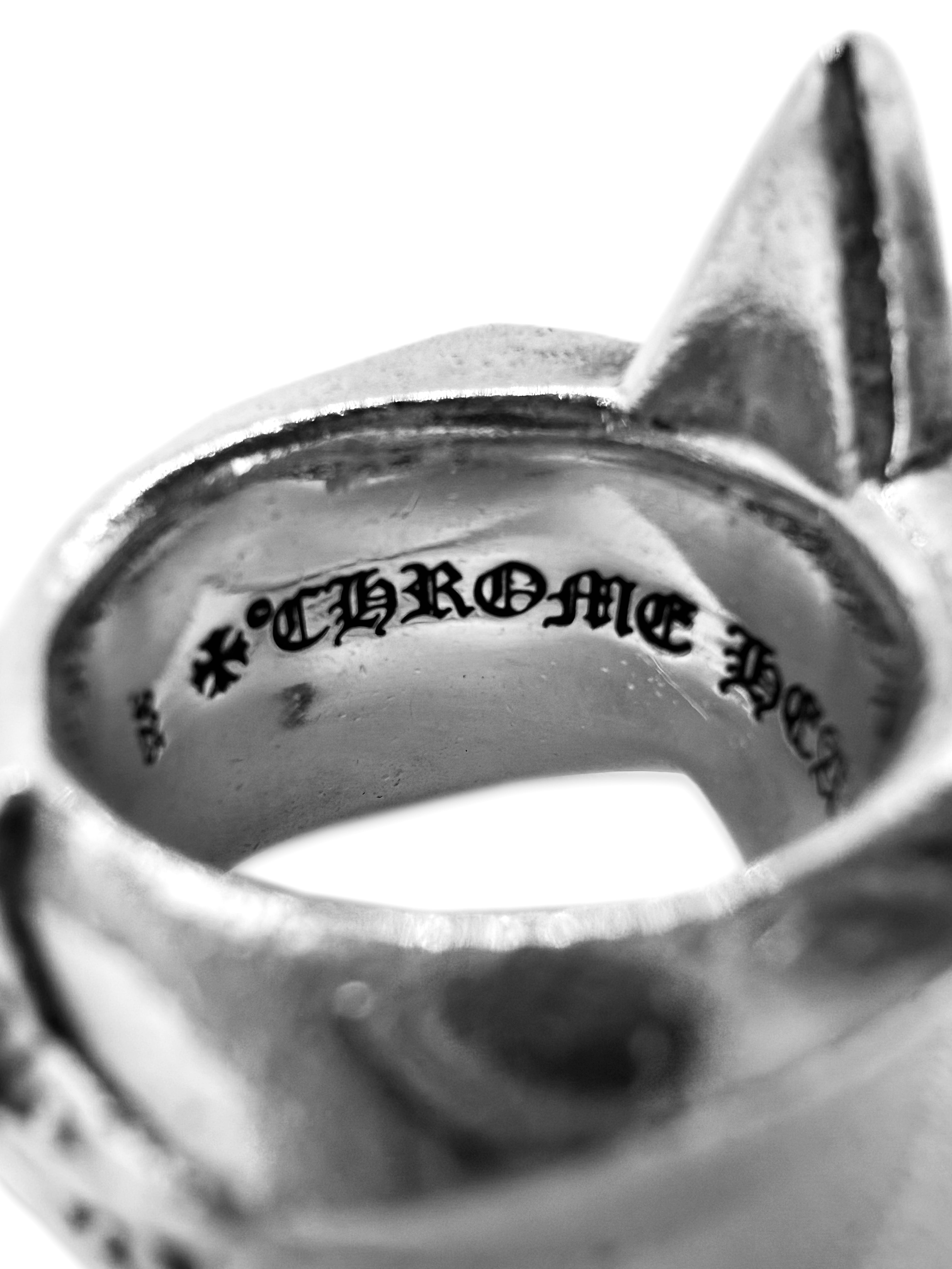 Chrome Hearts ‘5 Point Star’ .925 Silver XL Etched Ring