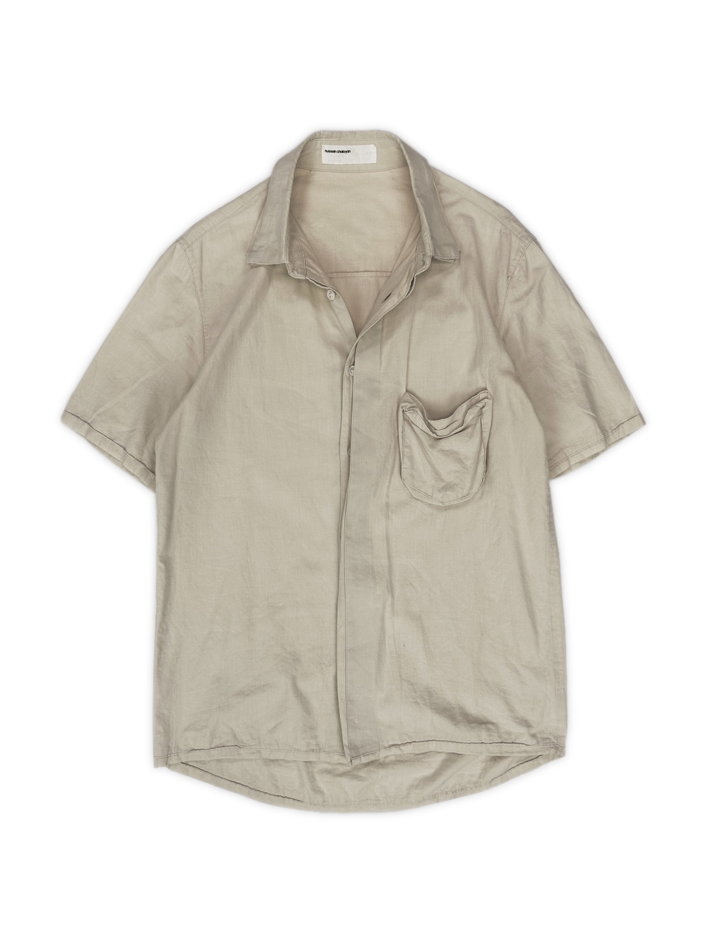 00s Huessin Chaylan ‘3D’ Seam Chest Pocket Collared Shirt