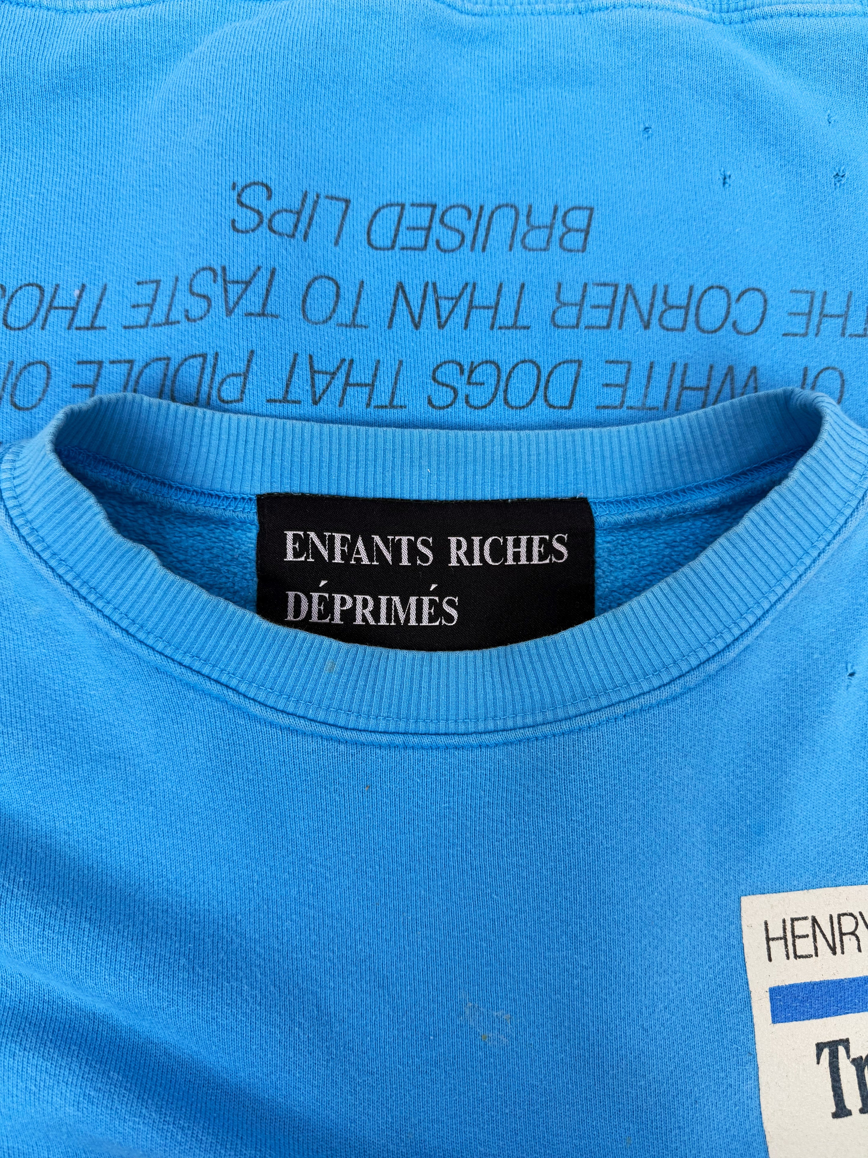 SS17 Enfants Riches Deprimes ‘Tropic of Cancer’ Blue Graphic Crewneck