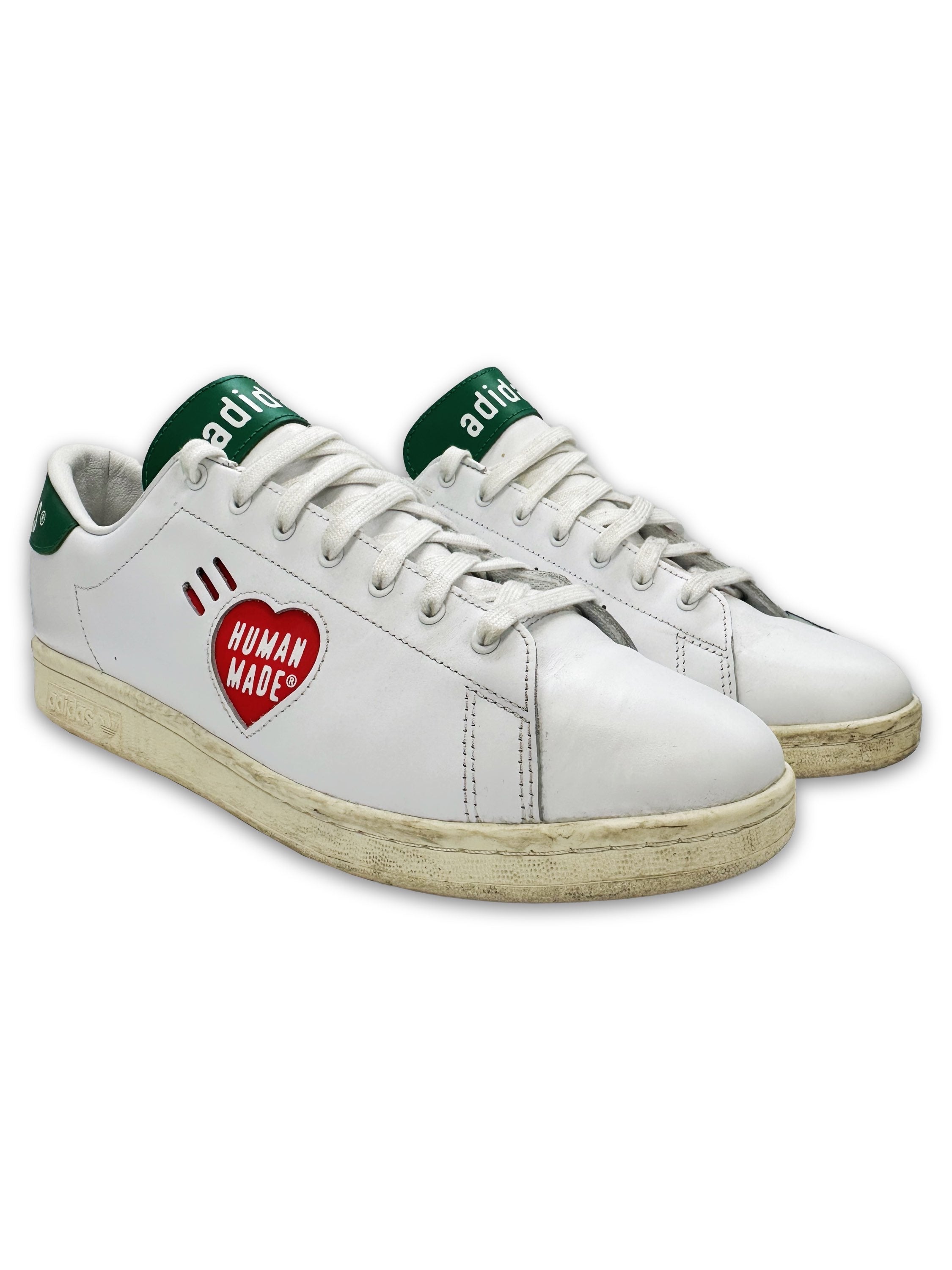 Human Made x Adidas White Leather ‘Heart’ Motif Sneakers