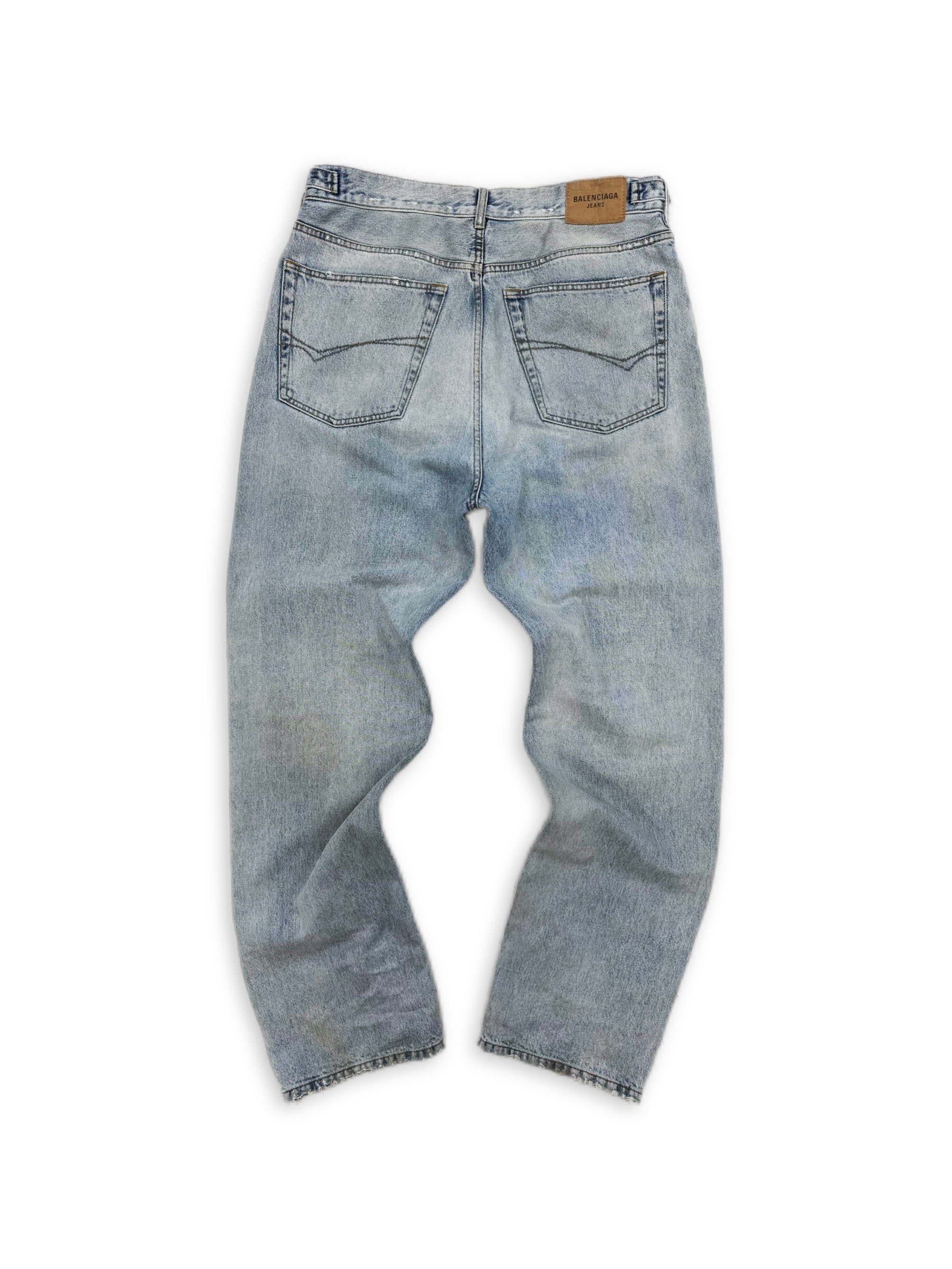 AW21 Balenciaga Light Blue Wash Boot Cut Denim