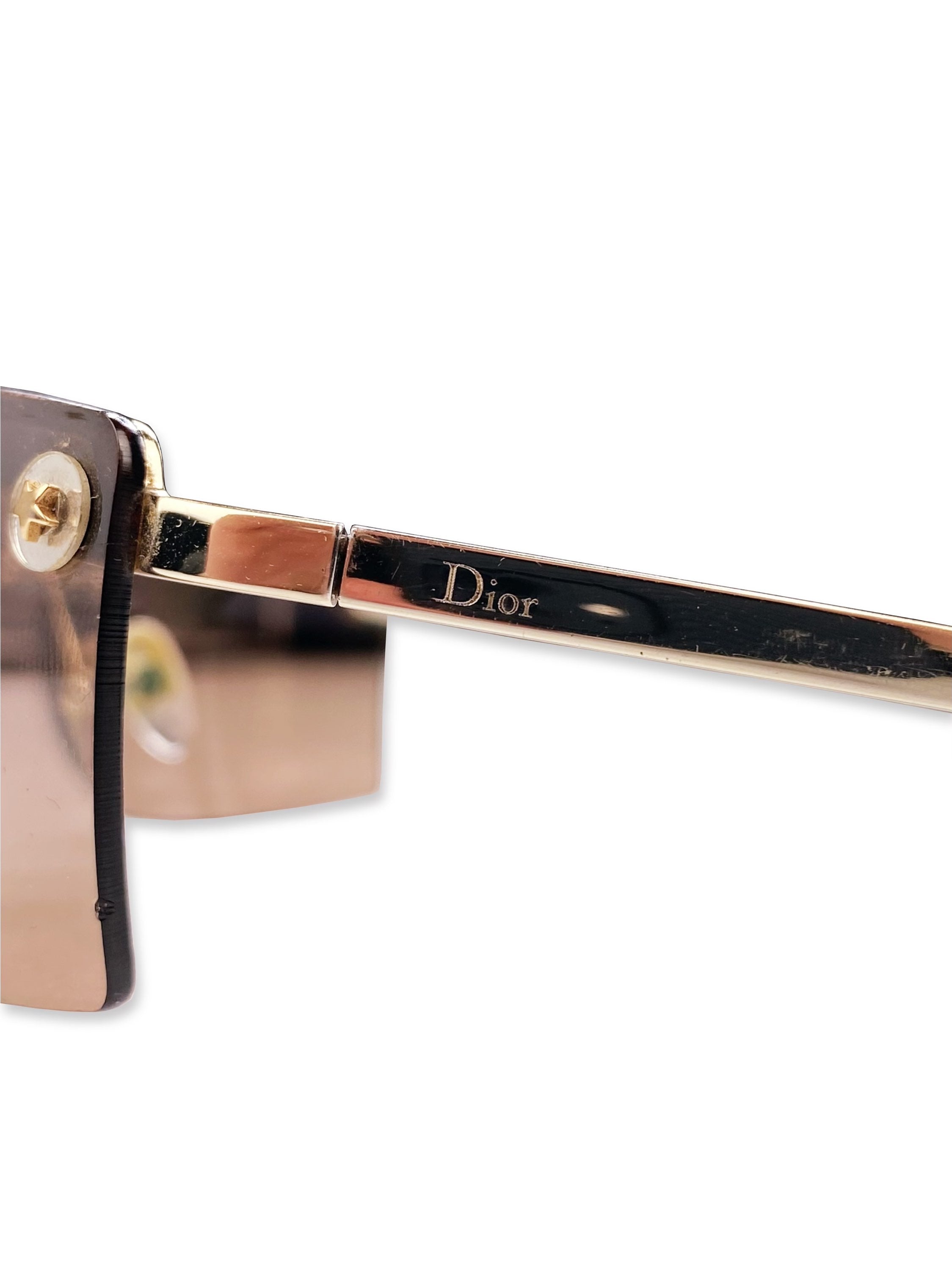 2000’s Dior Star Motif Engraved Warm Tint Sunglasses
