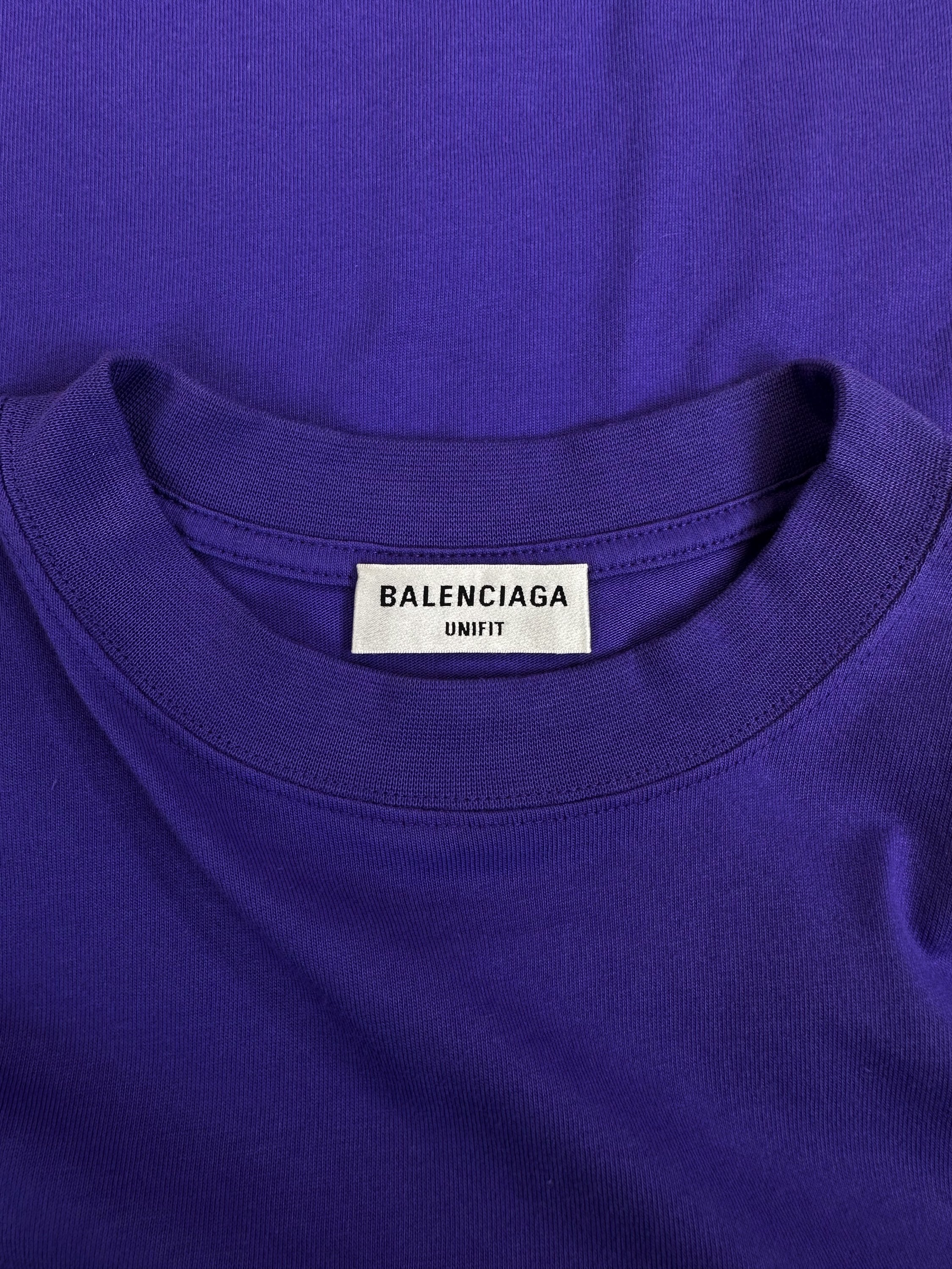 Balenciaga ‘Bebe’ Purple Rhinestone Studded Oversized T-Shirt