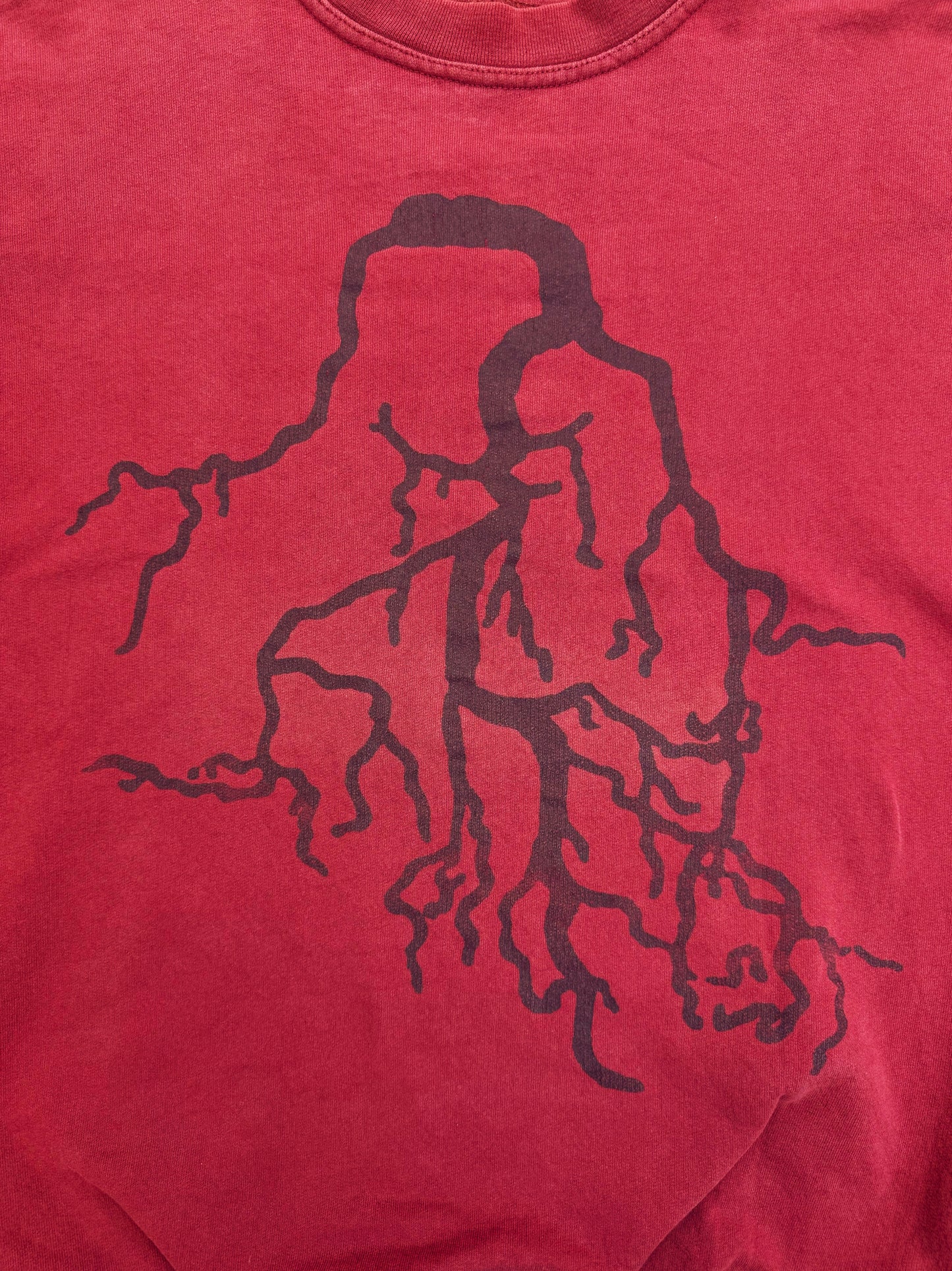 AW02 Raf Simons ‘Virginia Creeper’ Roots Front Graphic Red Crewneck