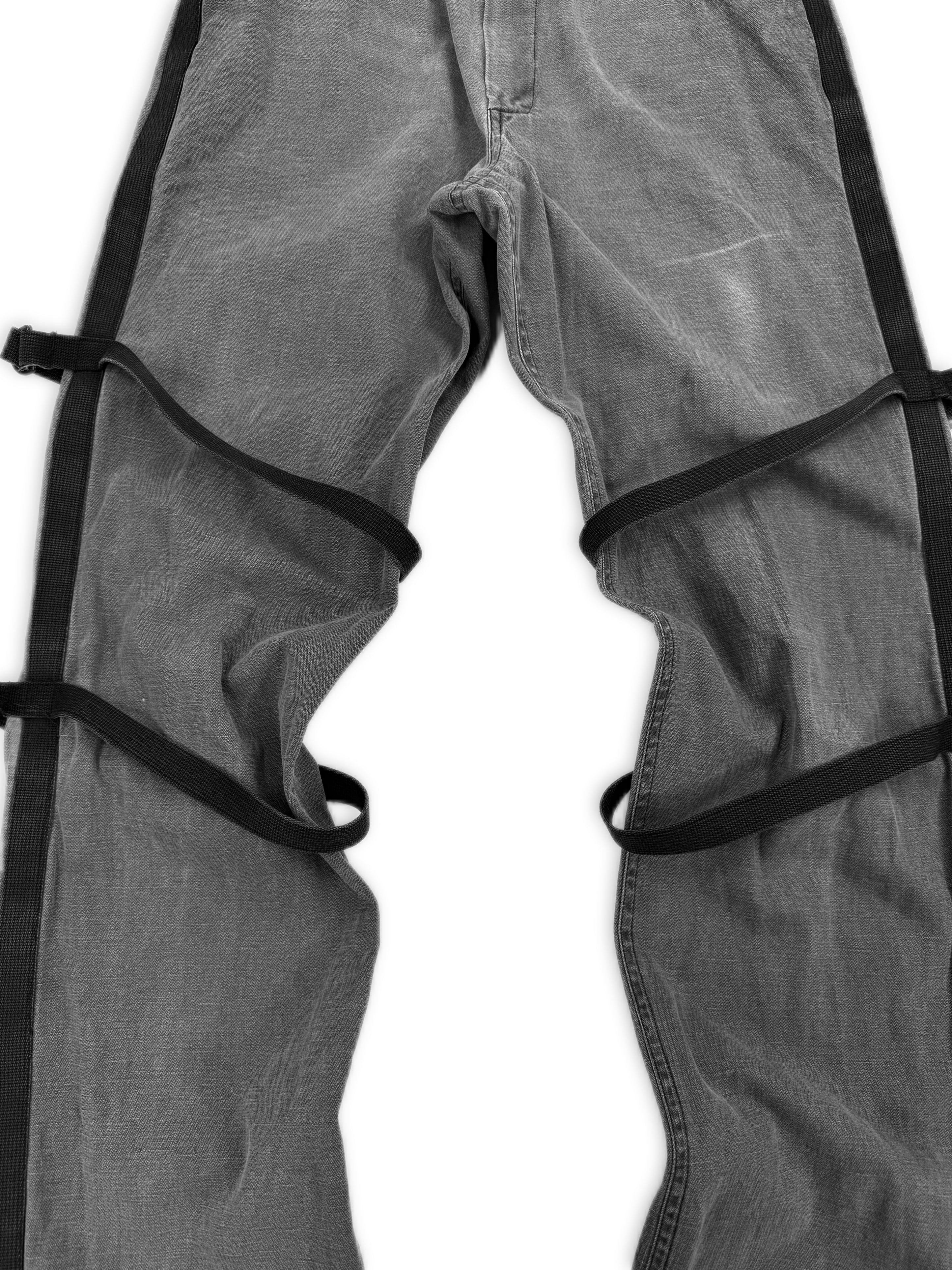 SS03 Raf Simons ‘Consumed’ Bondage Strap Grey D-Ring Pants