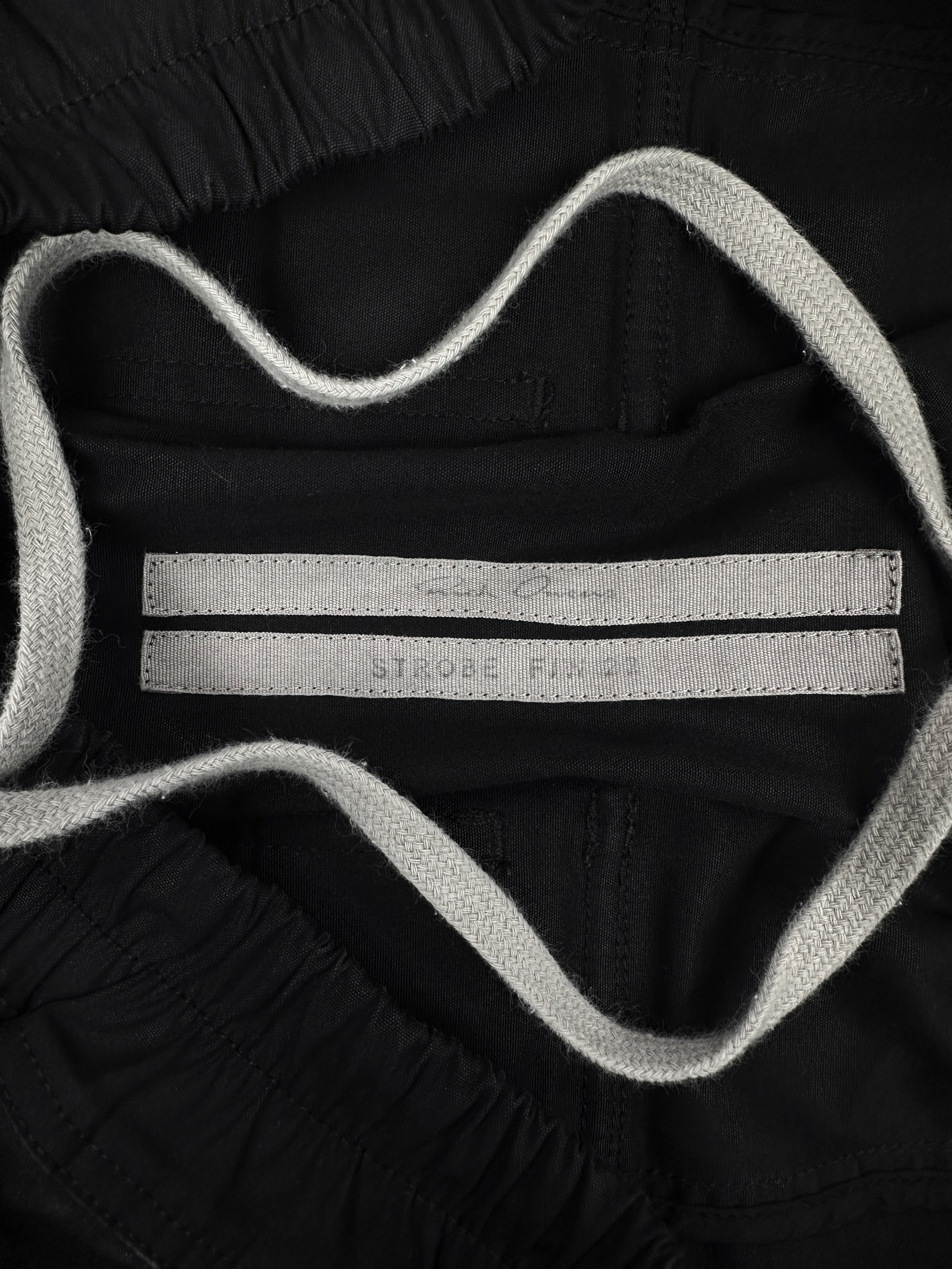 AW22 Rick Owens ‘Strobe’ Black Nylon Drop Crotch Pants
