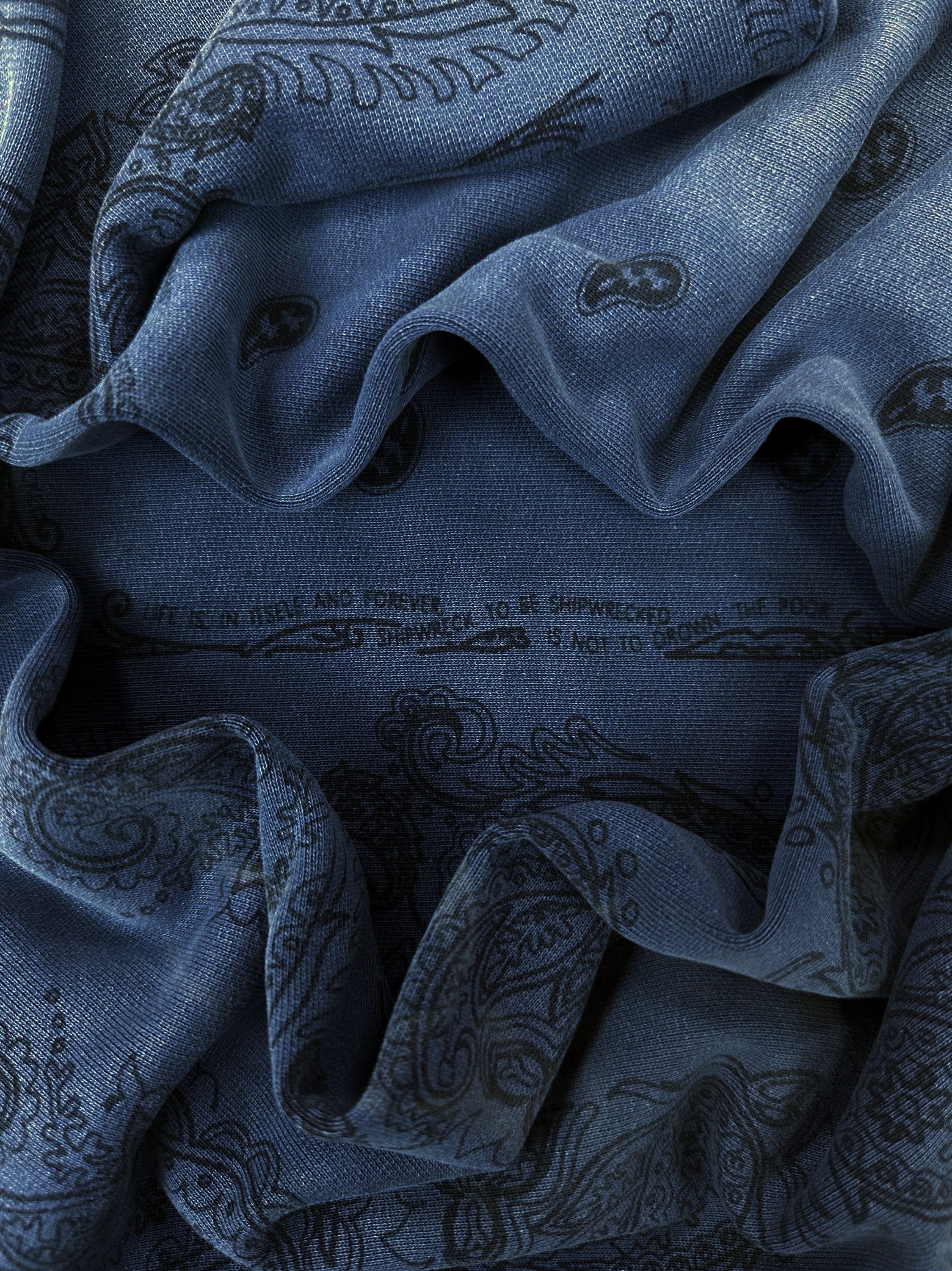 AW04 Raf Simons ‘Waves’ Blue Paisley Shipwreck Hoodie
