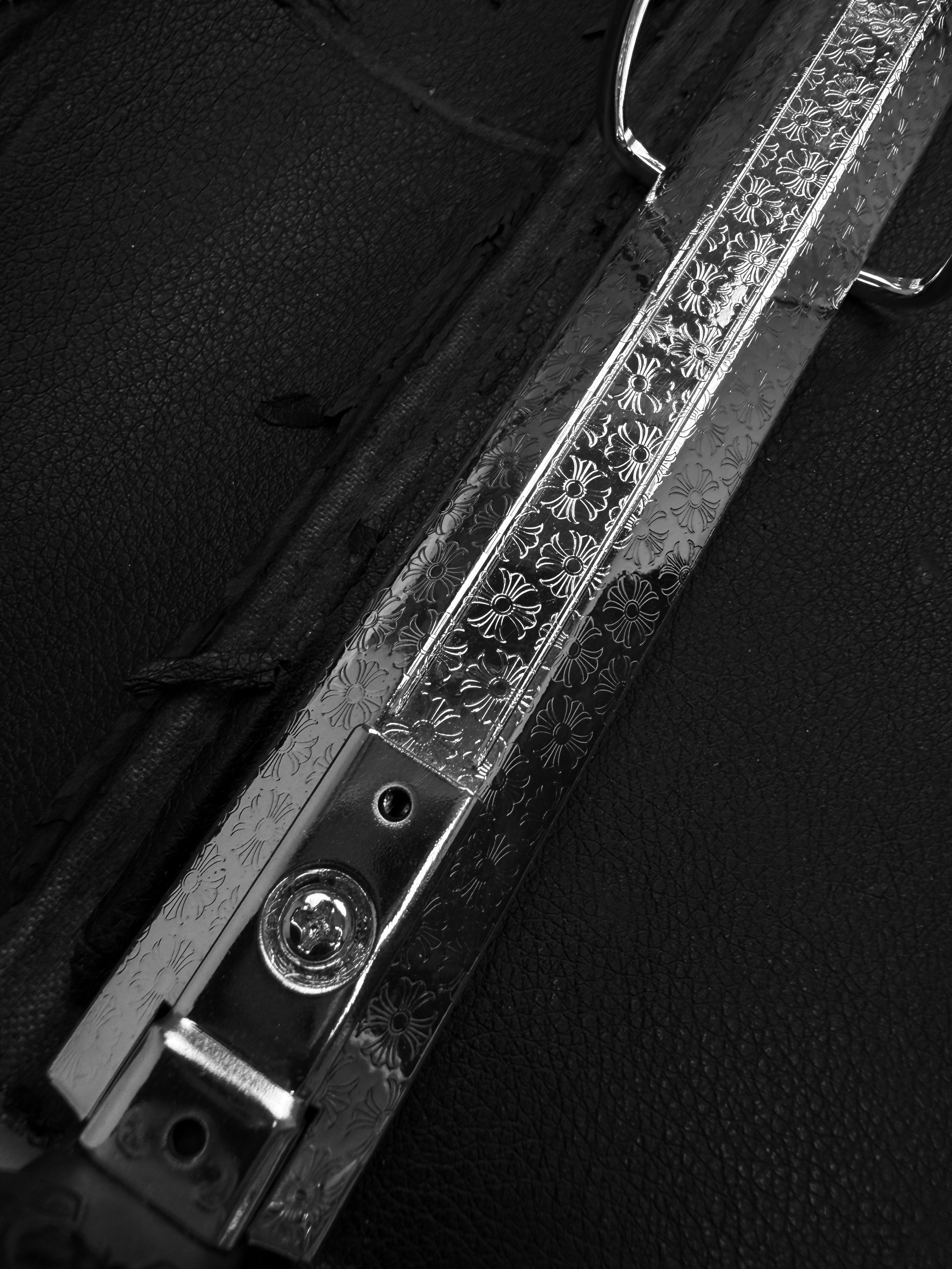 Chrome Hearts Horseshoe Leather Silver Black Folder Binder