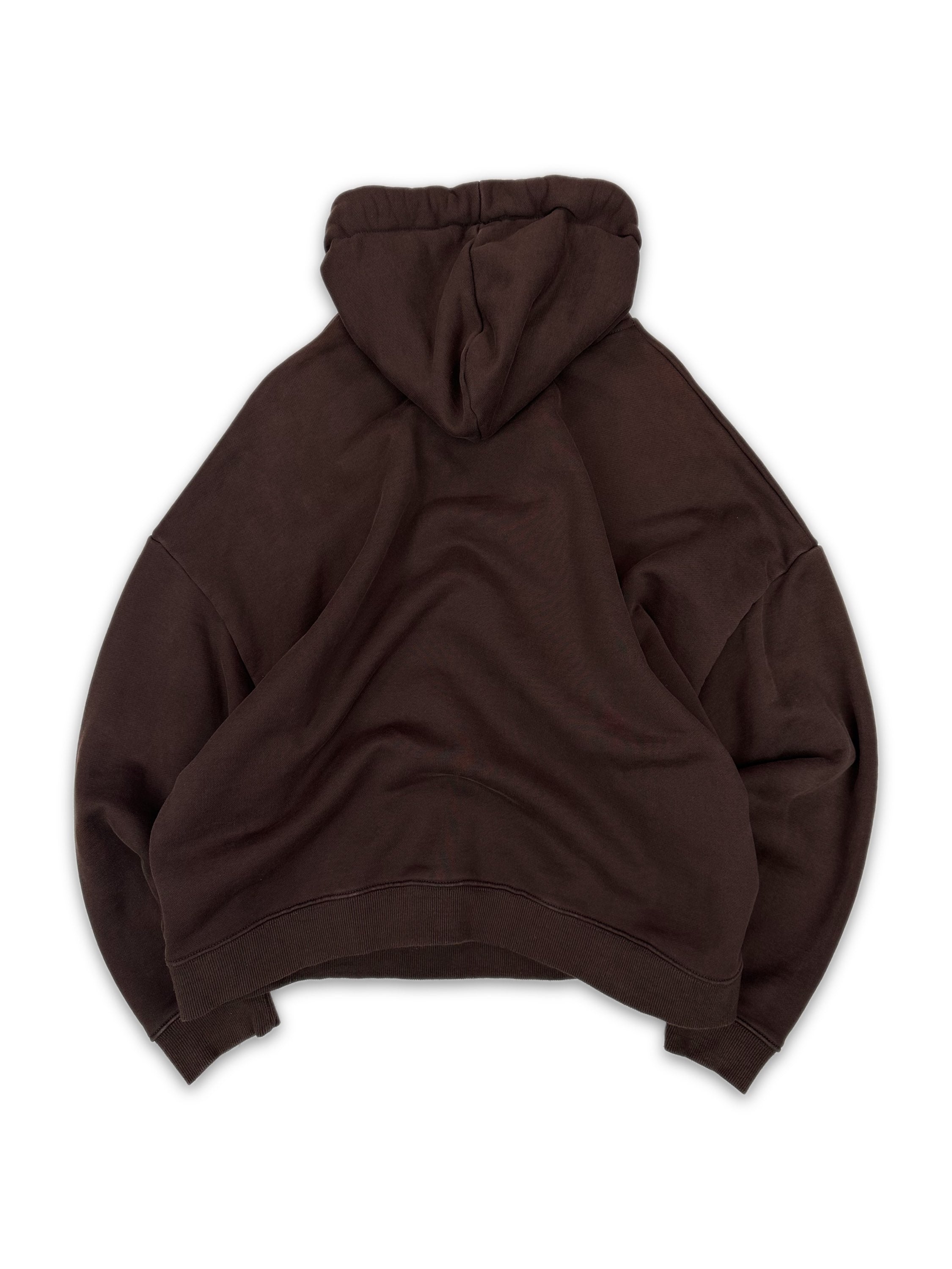 YEEZY SEASON 1 BROWN QUARTER-ZIP HEAVY WEIGHT HOODIE | ArchiveThreads