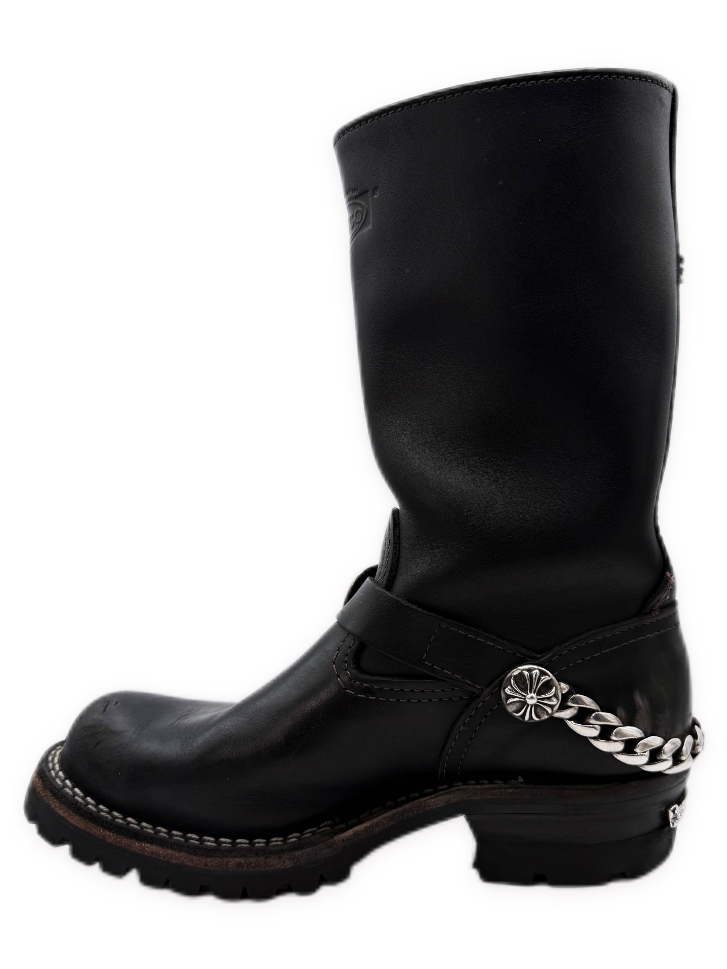 Chrome Hearts x Wesco 3 Piece Cuban Link Silver Cross Engineer Boots