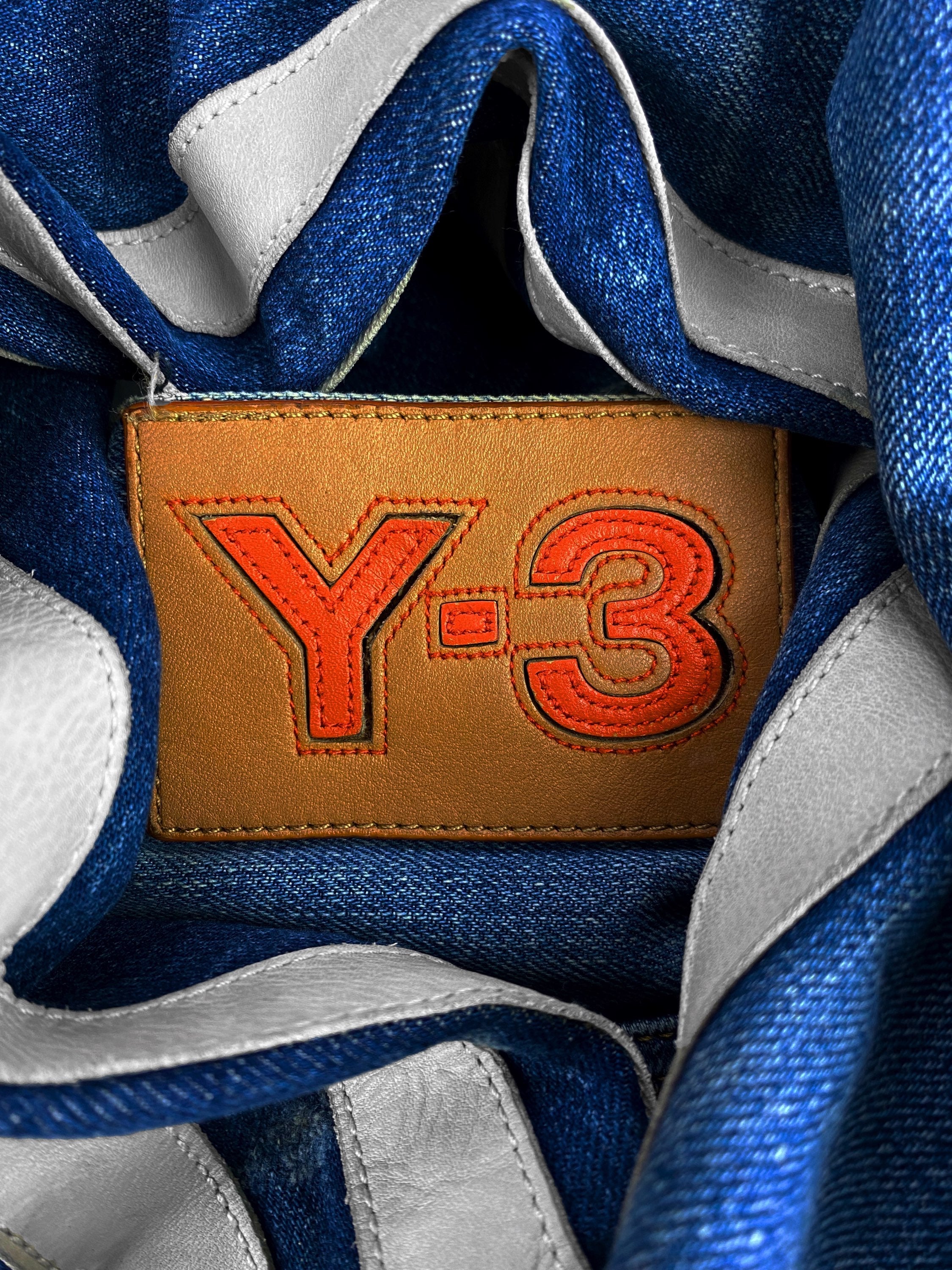 SS05 Yohji Yamamoto Y-3 X Adidas ‘Three Stripe’ Leather Denim