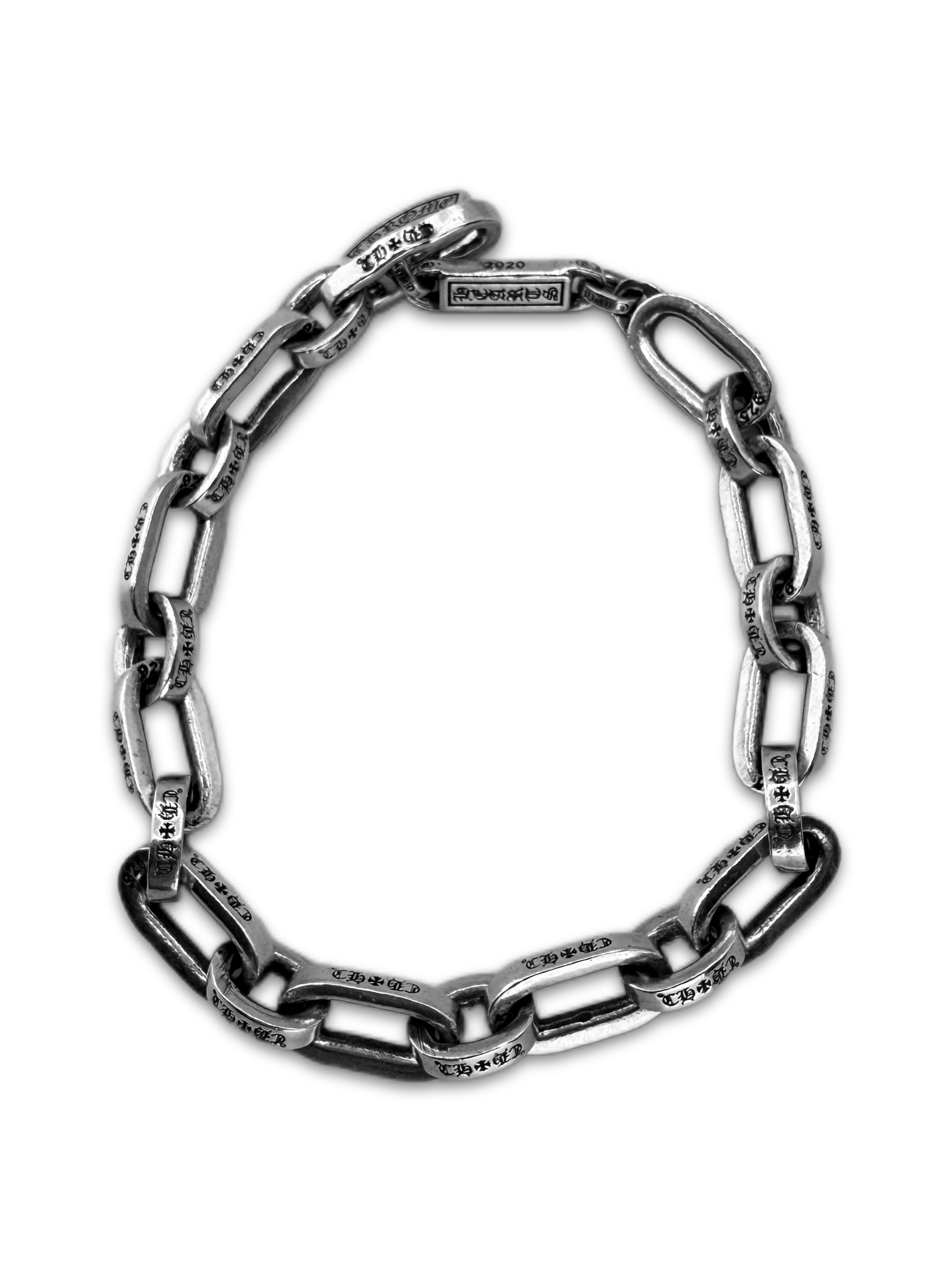 Chrome Hearts ‘Paper E’ Chain Link .925 Silver Bracelet