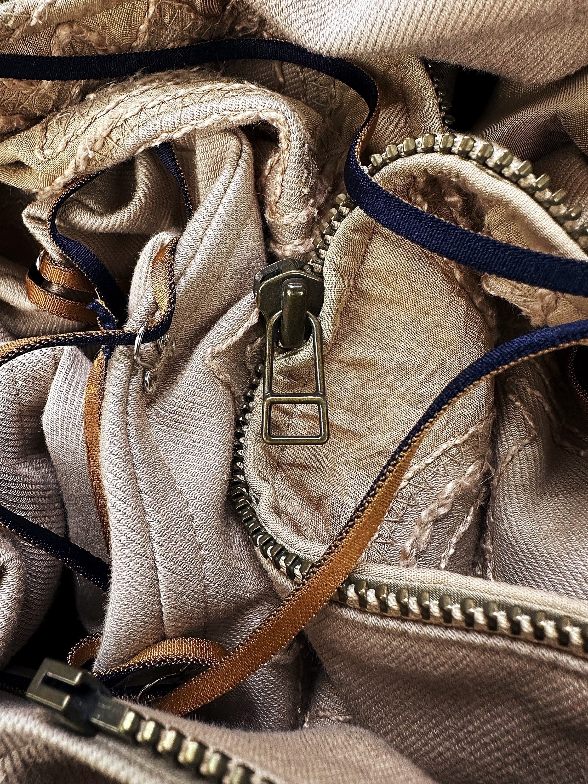 00s Issey Miyake ‘Abstract’ Embroidered Corset Half-Zip Jacket