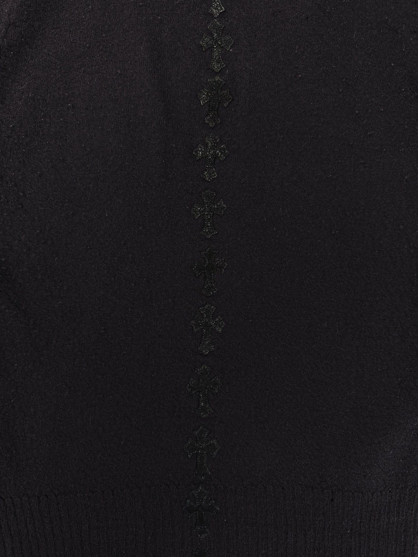 2010 Rick Owens x Chrome Hearts Spine Cross Patch Silver Cashmere Cloak Hoodie
