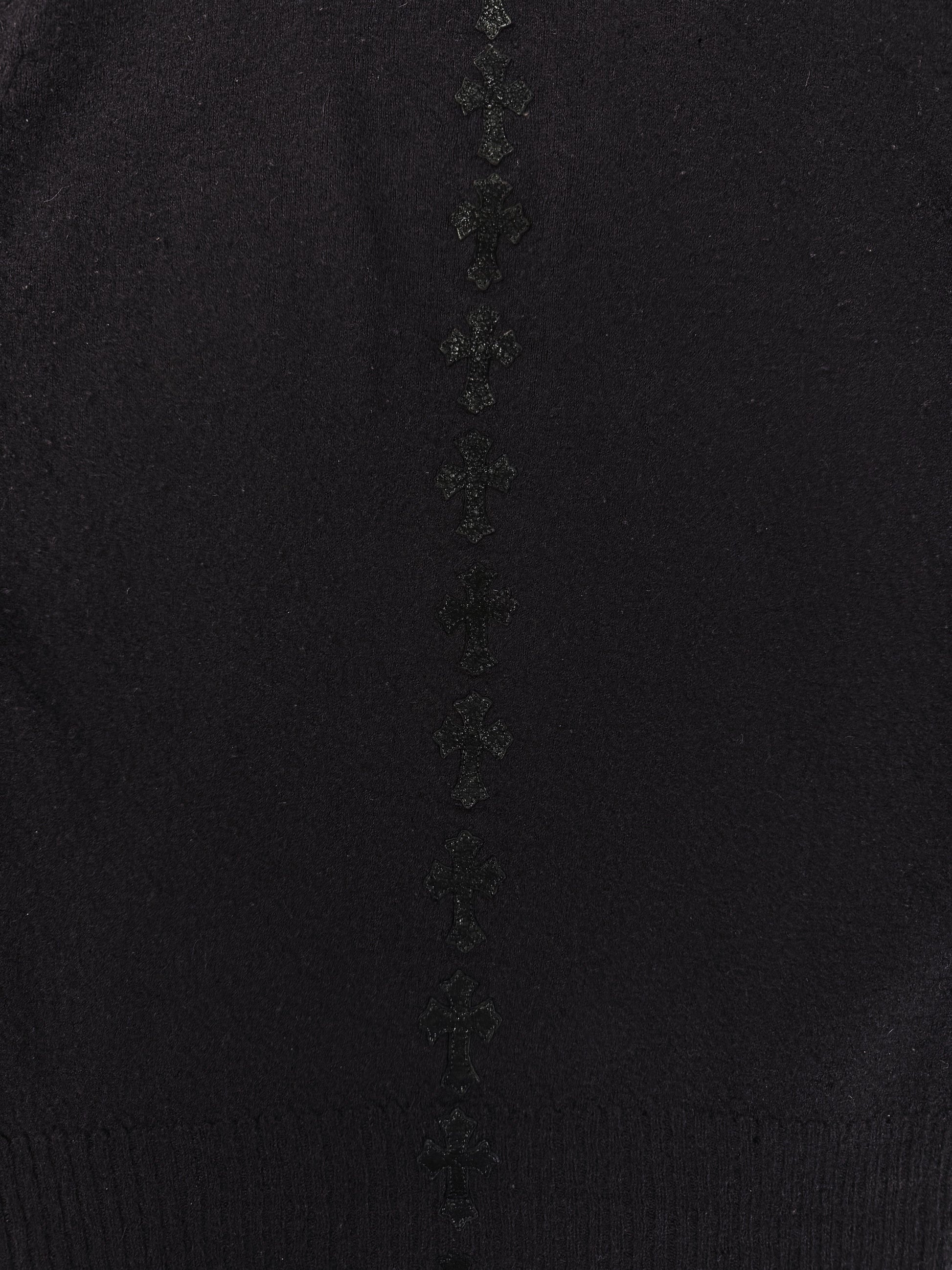2010 Rick Owens x Chrome Hearts Spine Cross Patch Silver Cashmere Cloak Hoodie
