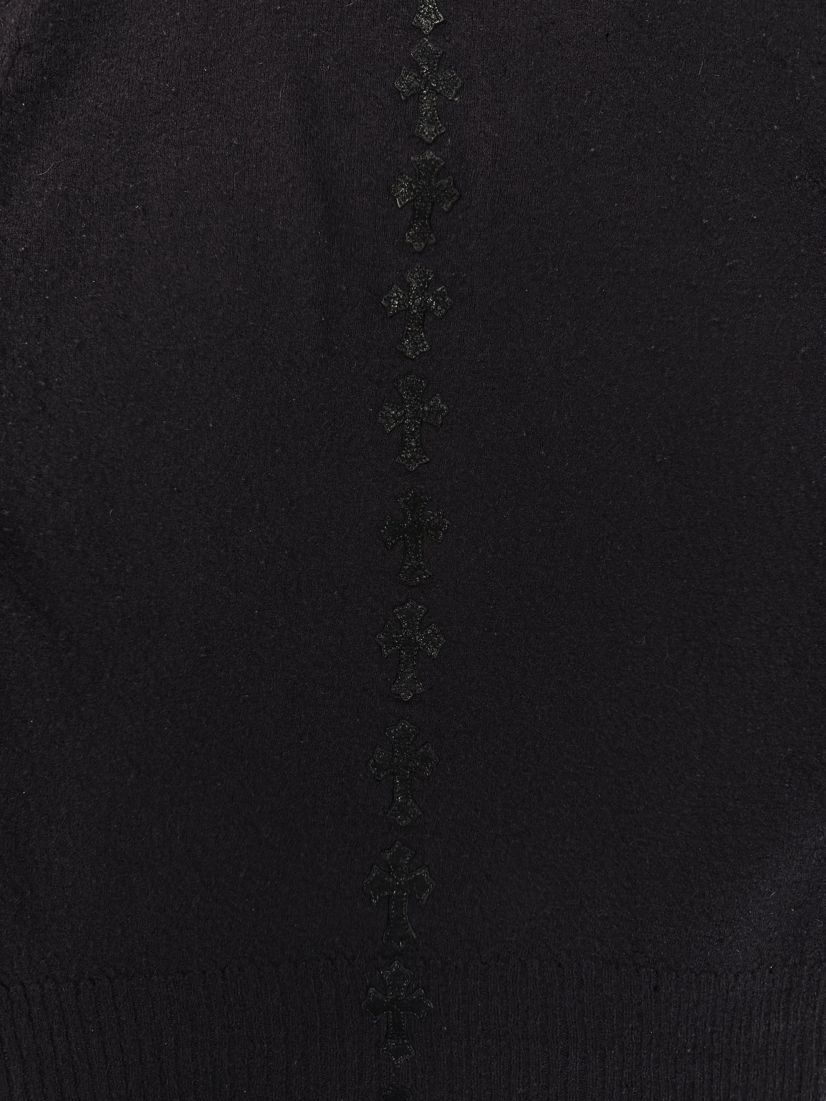 2010 Rick Owens x Chrome Hearts Spine Cross Patch Silver Cashmere Cloak Hoodie