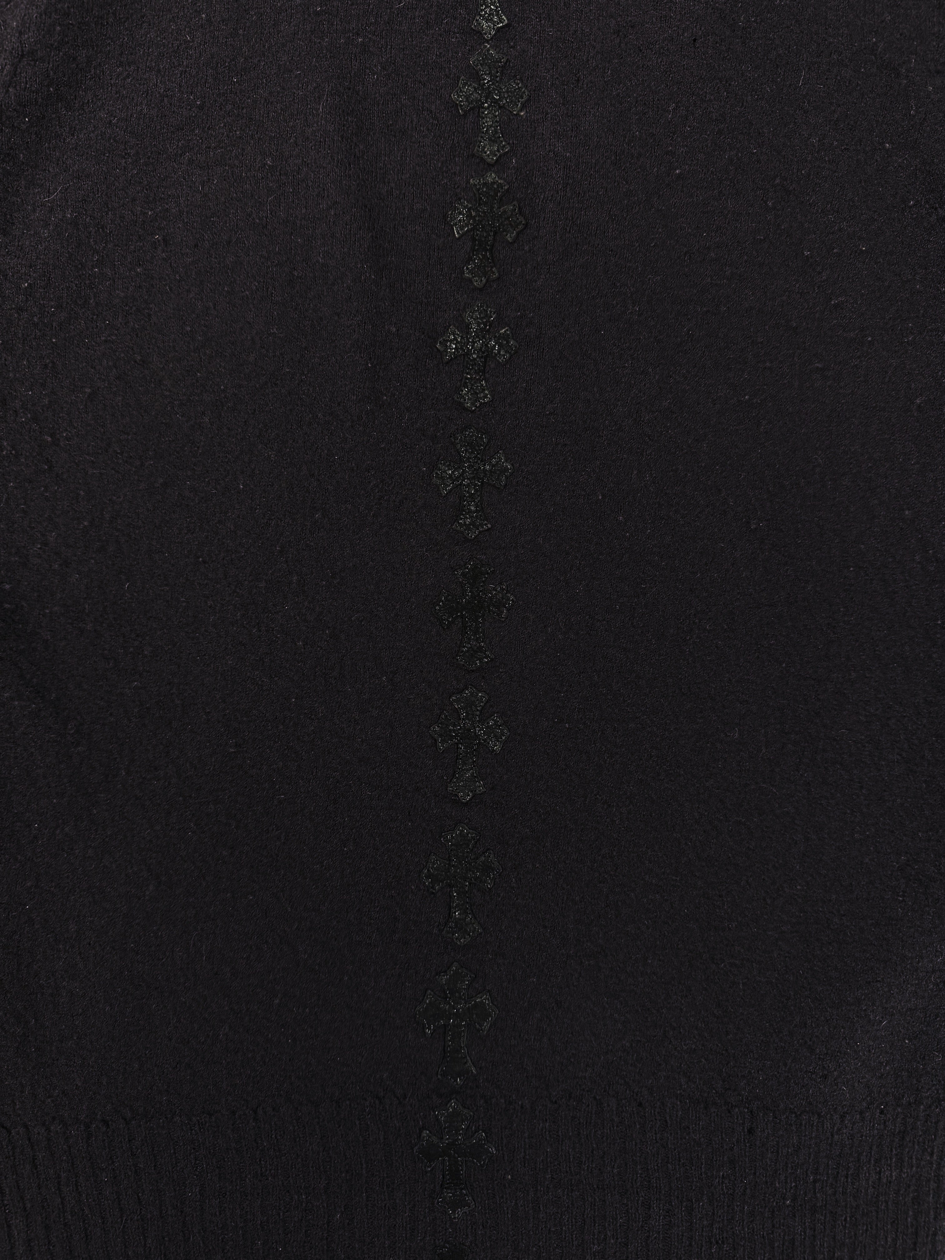 2010 Rick Owens x Chrome Hearts Spine Cross Patch Silver Cashmere Cloak Hoodie