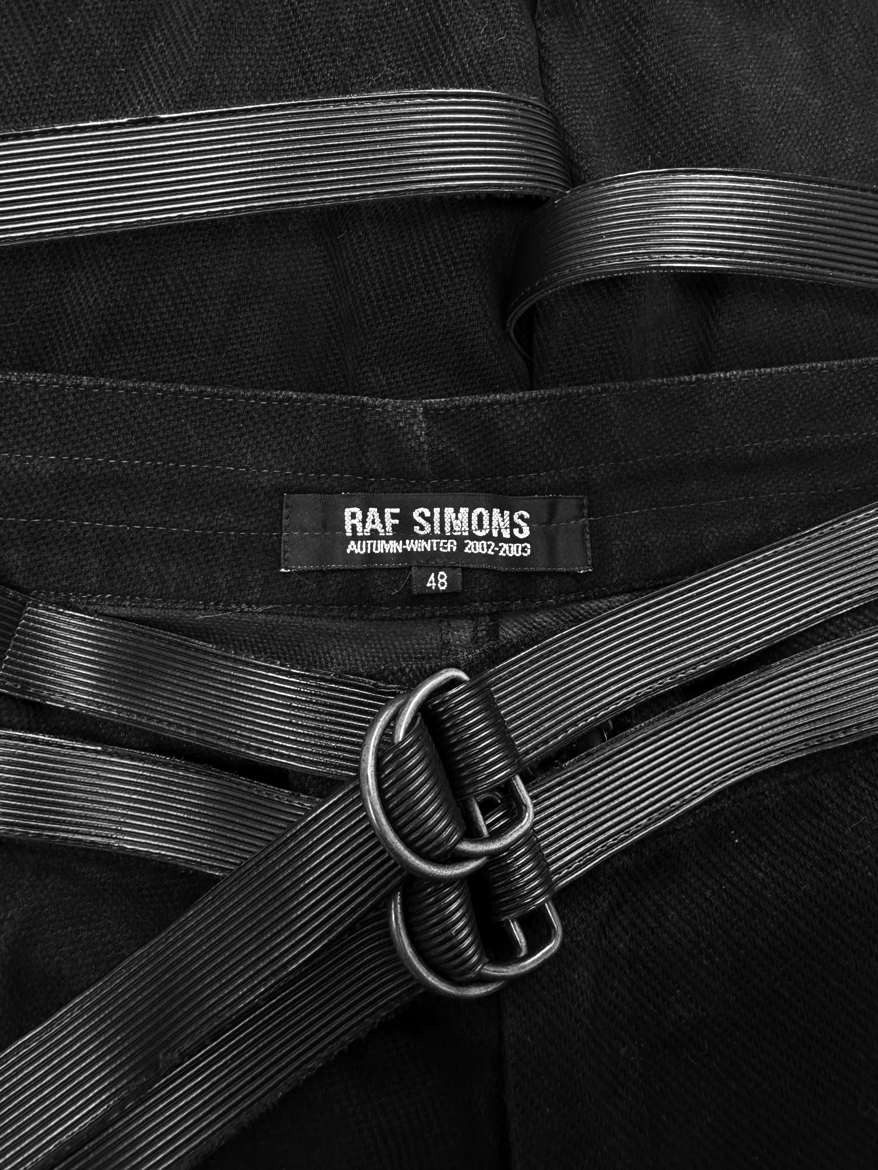 AW02 Raf Simons ‘Virginia Creeper’ Bondage D-Ring Black Denim