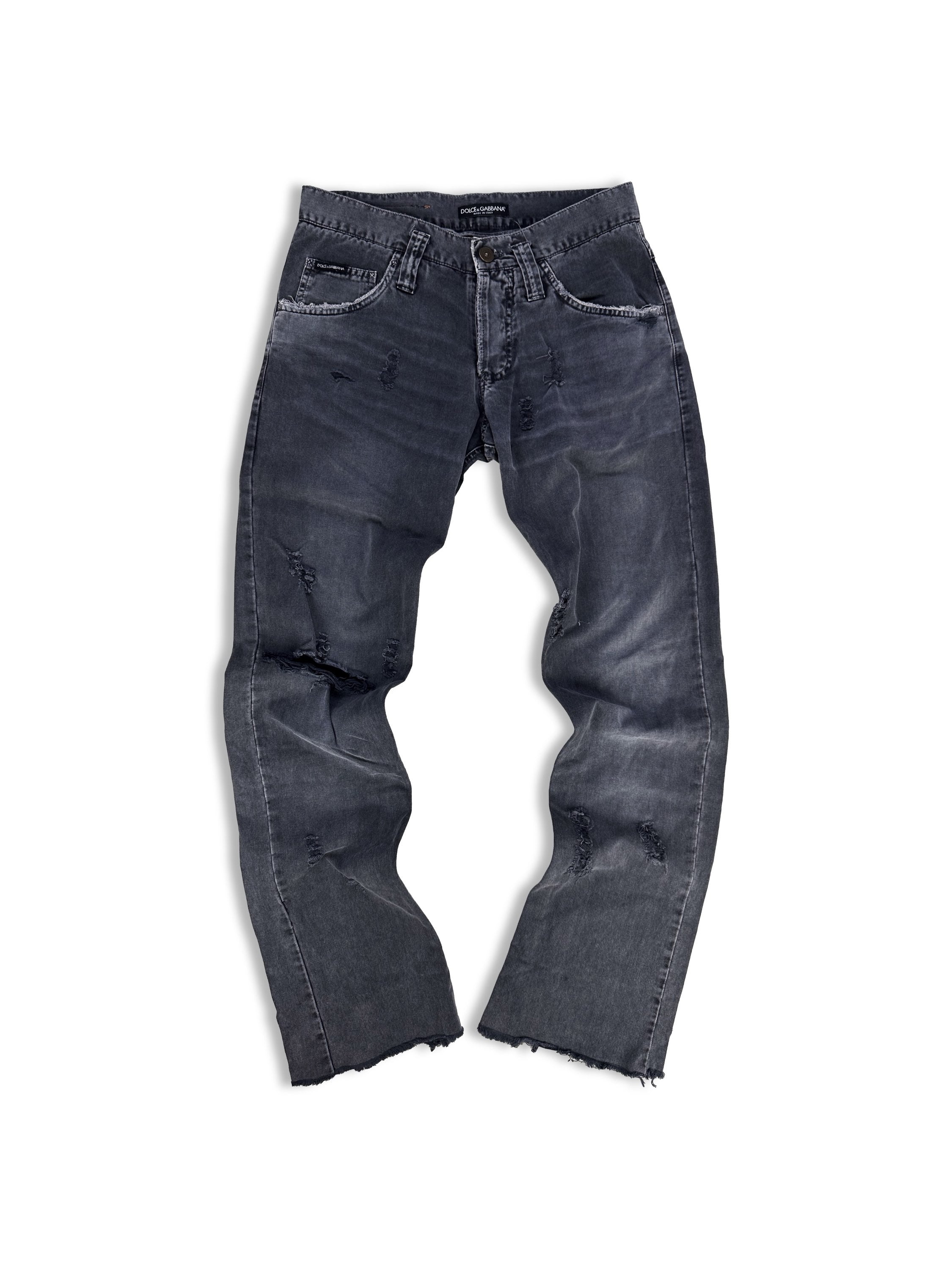 00s Dolce & Gabbanna Distressed Dark Wash Denim