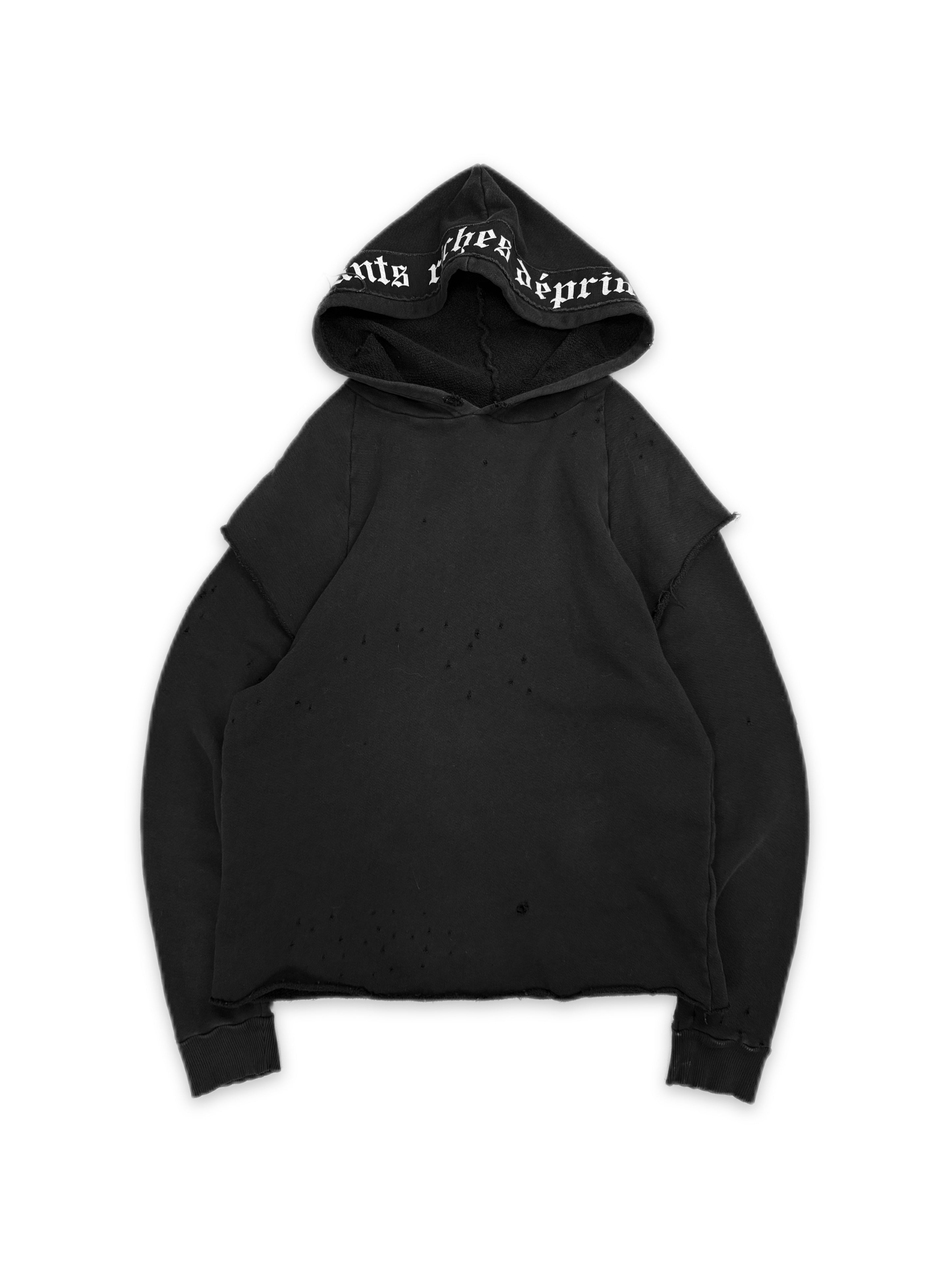 Enfants Riches Deprimes Hood Logo Patchwork Gun Shot Double Layered Hoodie