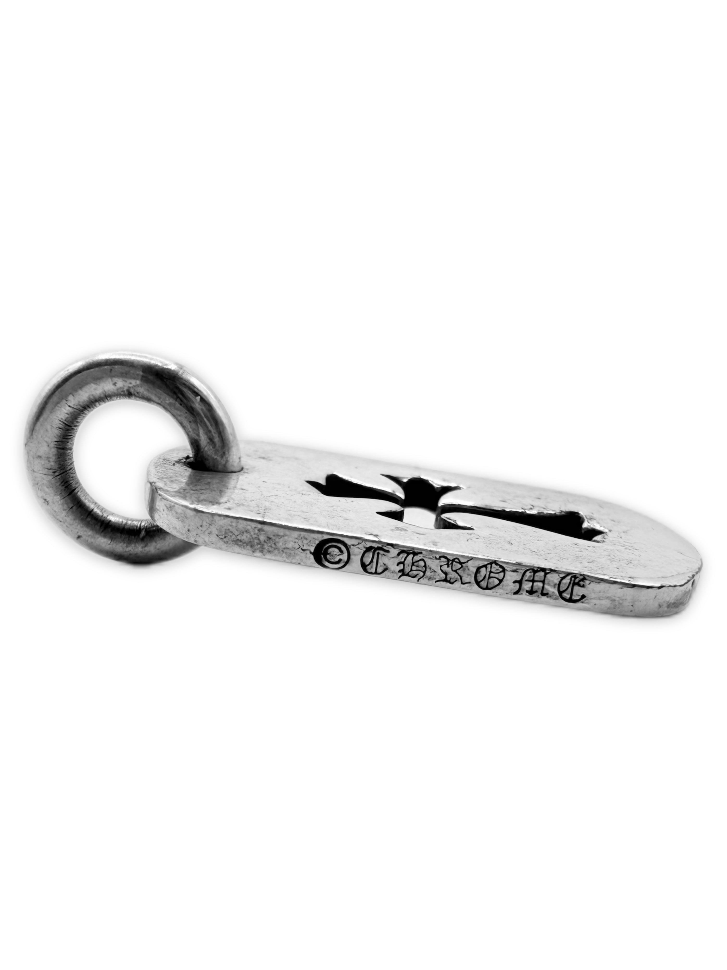 Chrome Hearts Cross Cut Out .925 Silver Dog Tag Pendant