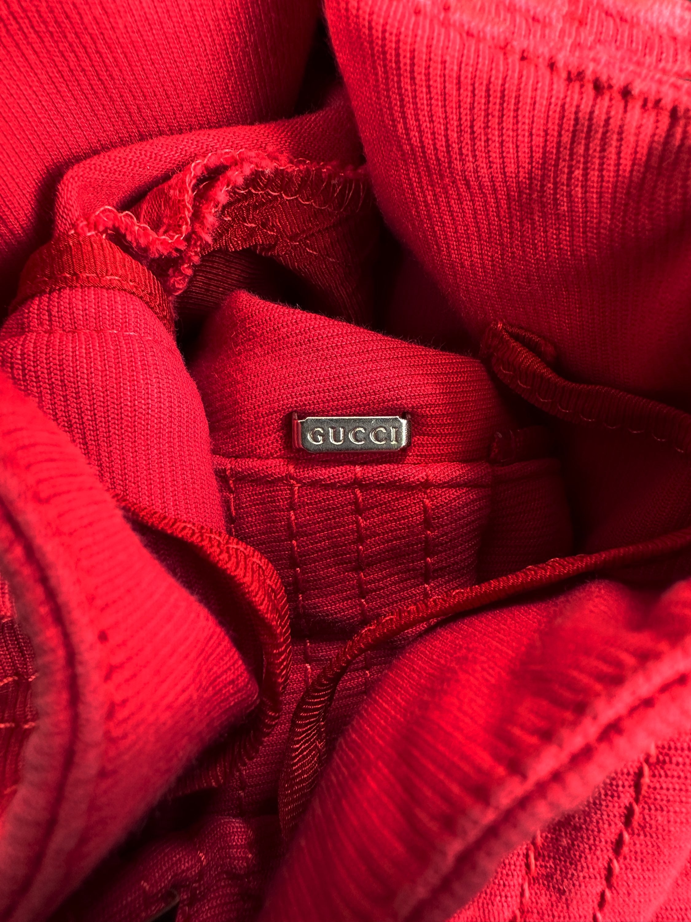 00s Gucci by Tom Ford Cherry Red Metallic Short Shorts