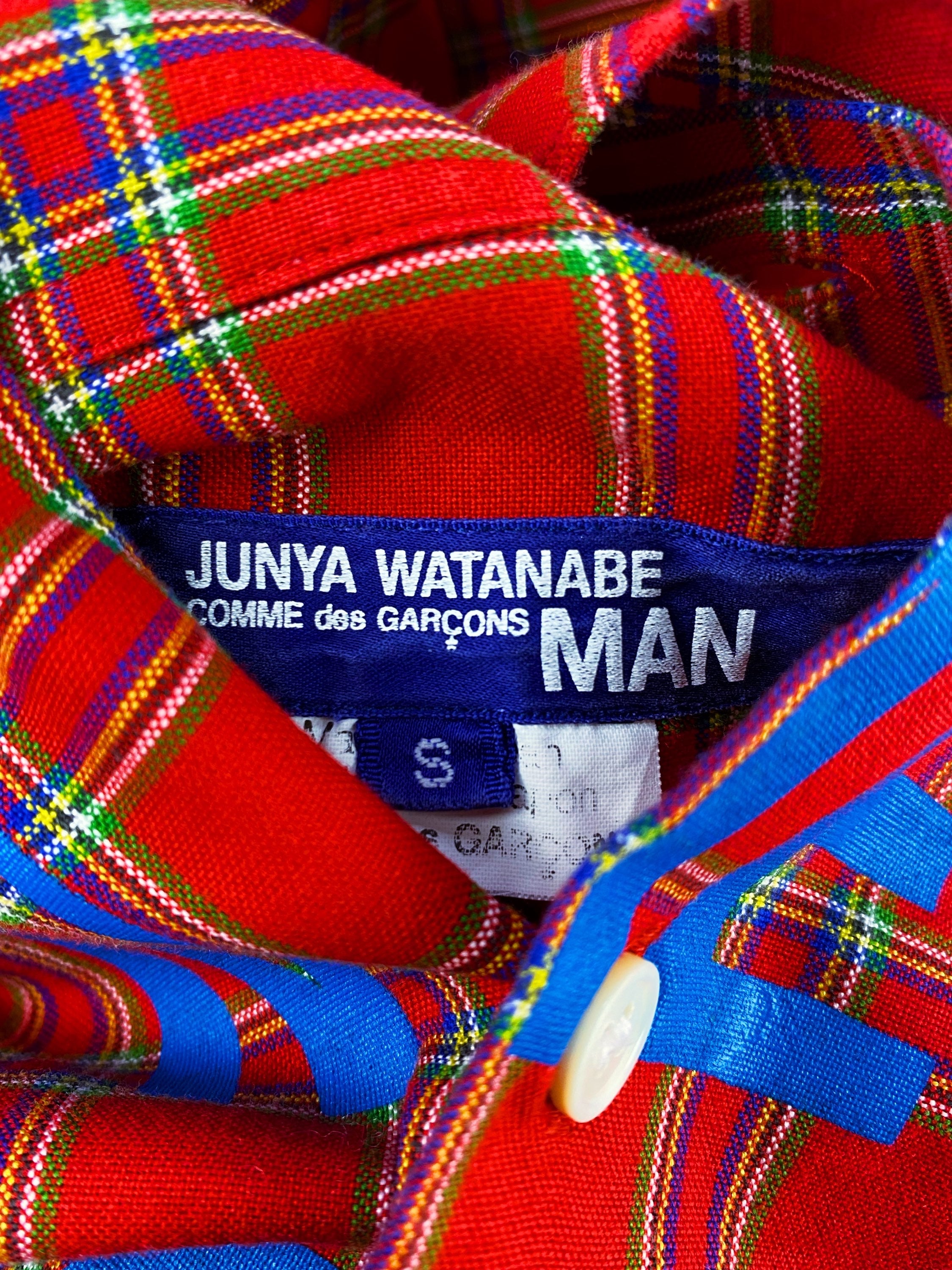 SS02 Junya Watanabe ‘Your Smile’ Poem Checkered Button Up