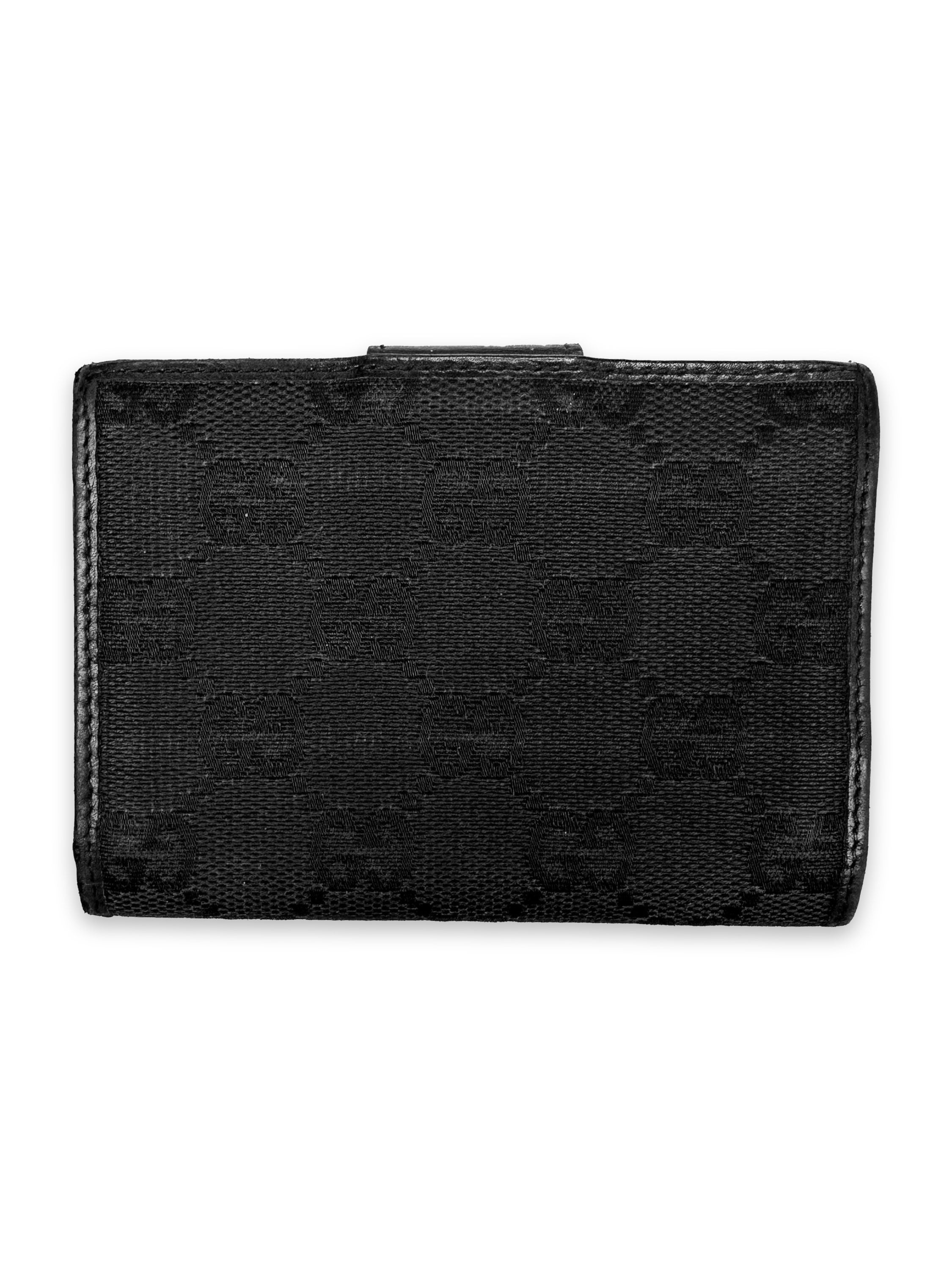 Gucci Black GG Monogram Leather Bifold Wallet