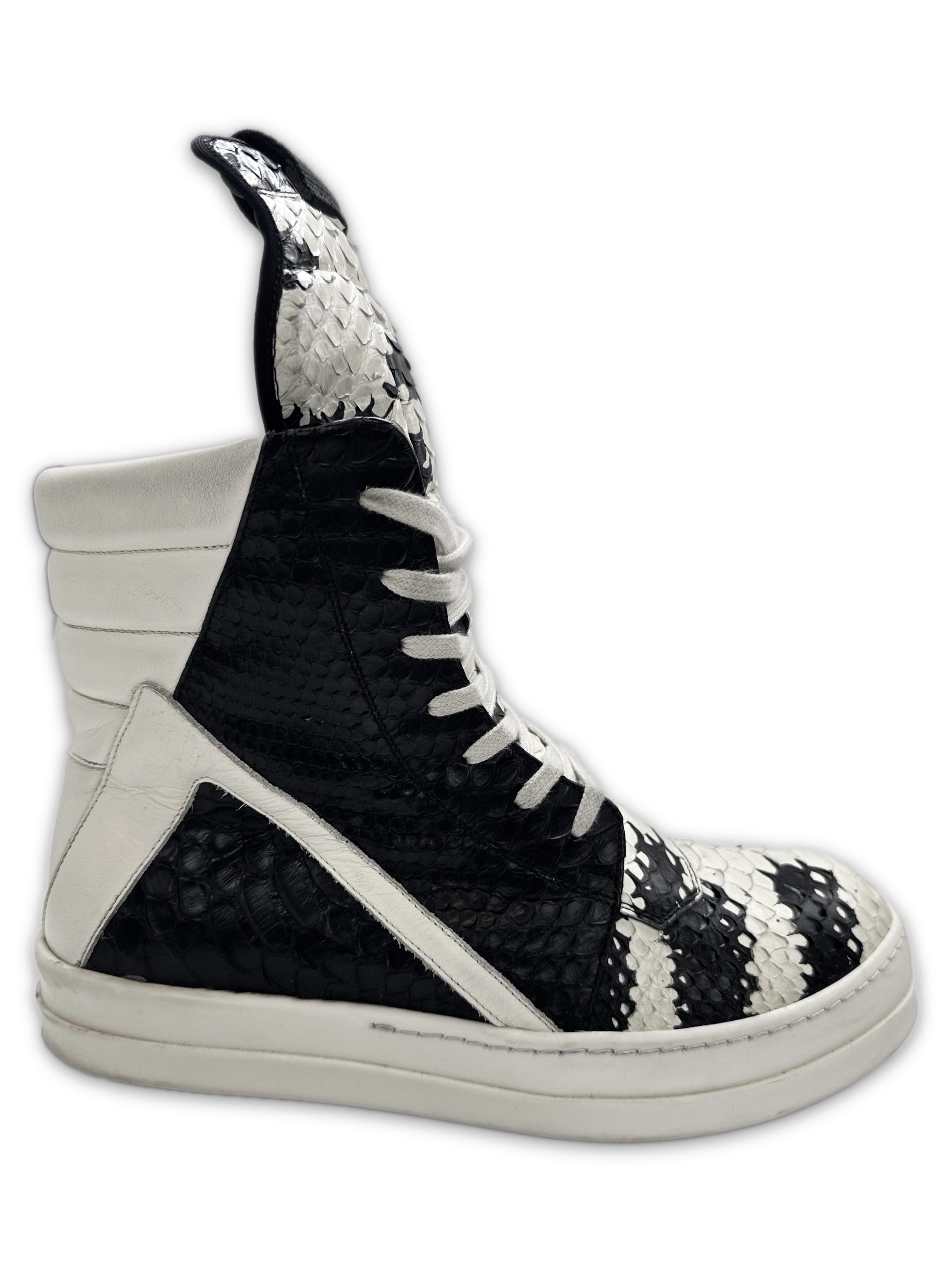 SS22 Rick Owens 1/1 Hand Painted Python Skin Geobasket Sneakers