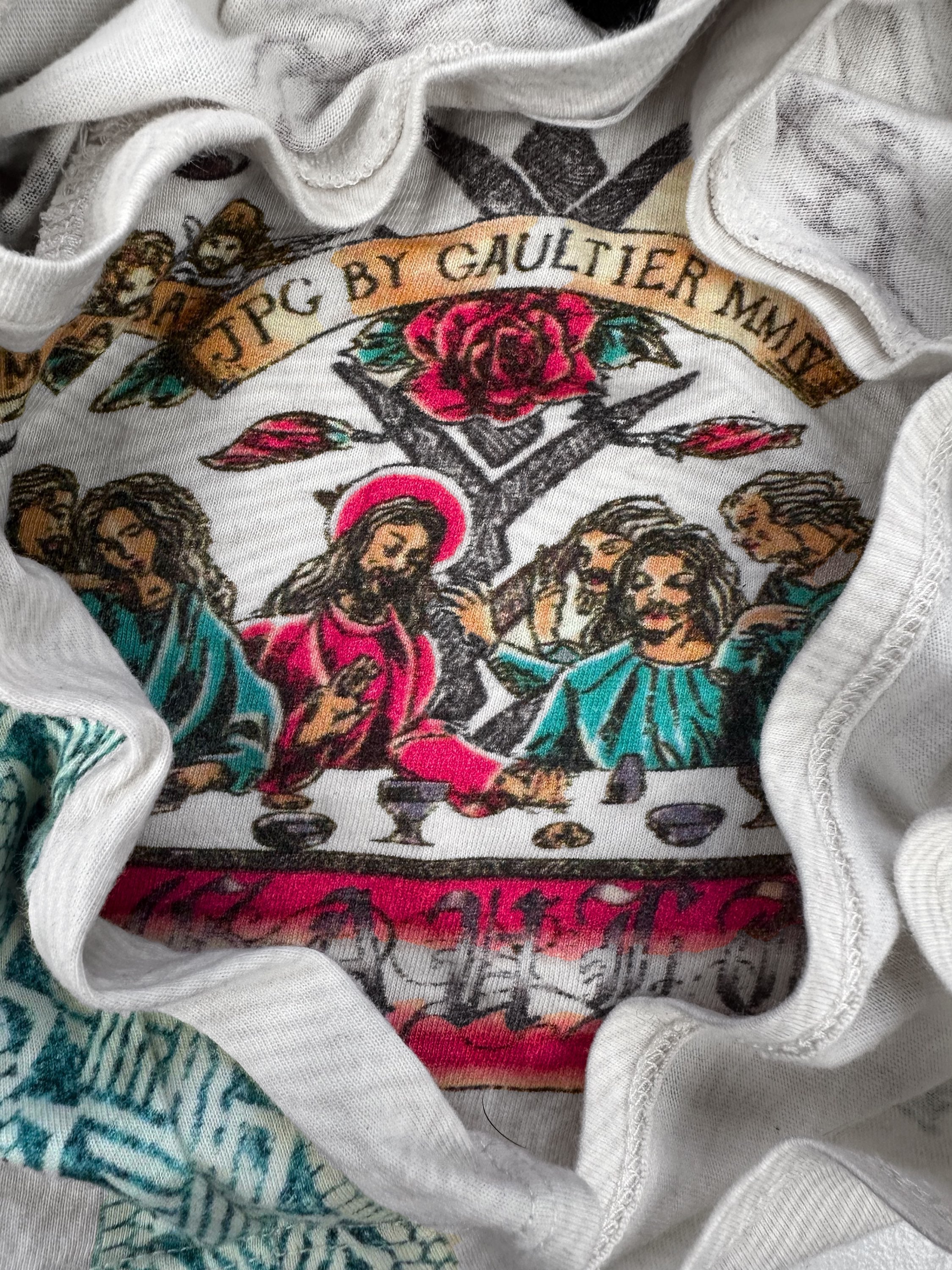 SS04 Jean Paul Gaultier ‘Jesus &amp; The Virgen Guadalupe’ Mesh T-Shirt