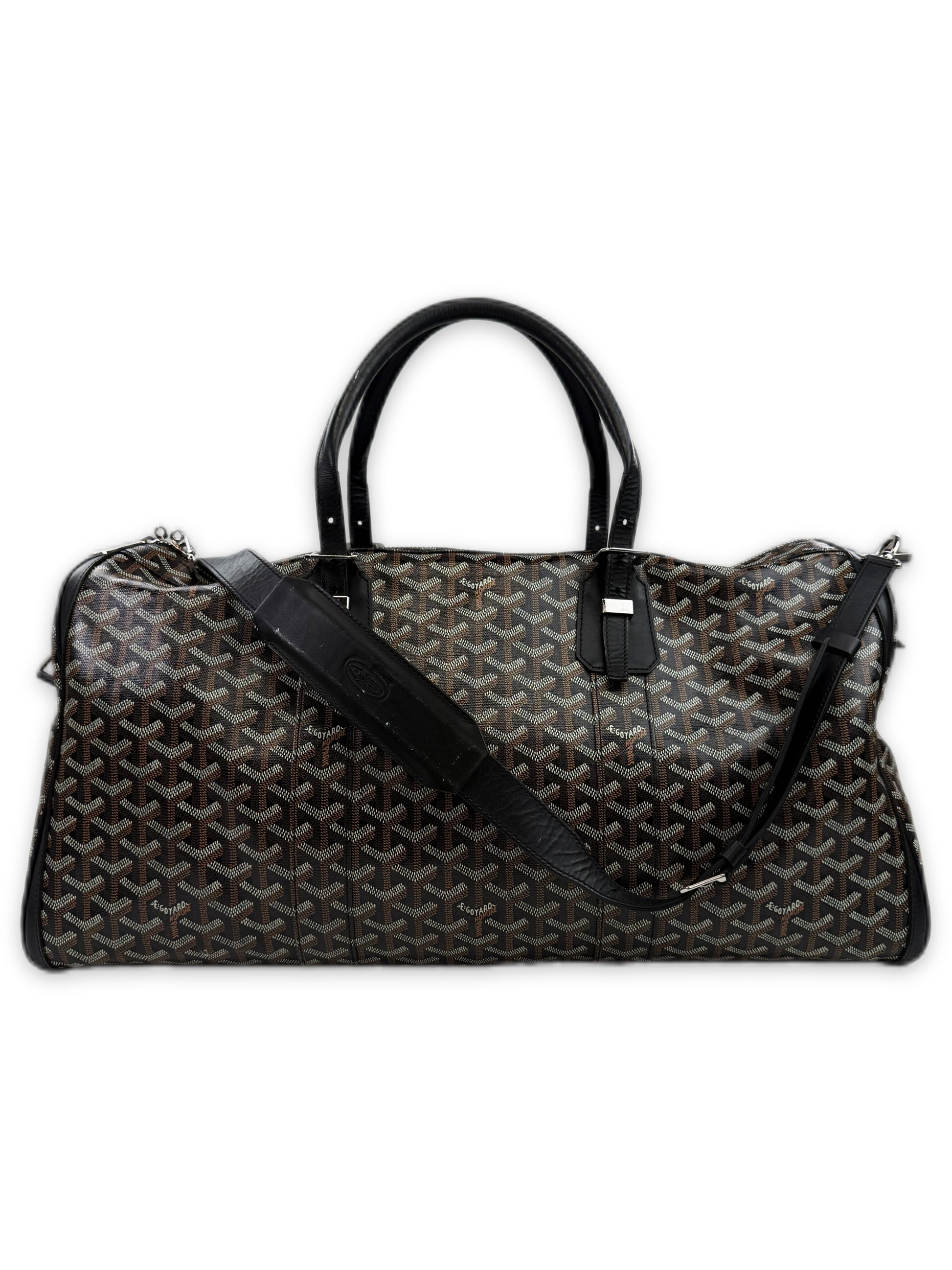 Goyard Croisiere 50 Goyardine Leather Trim Duffle Bag