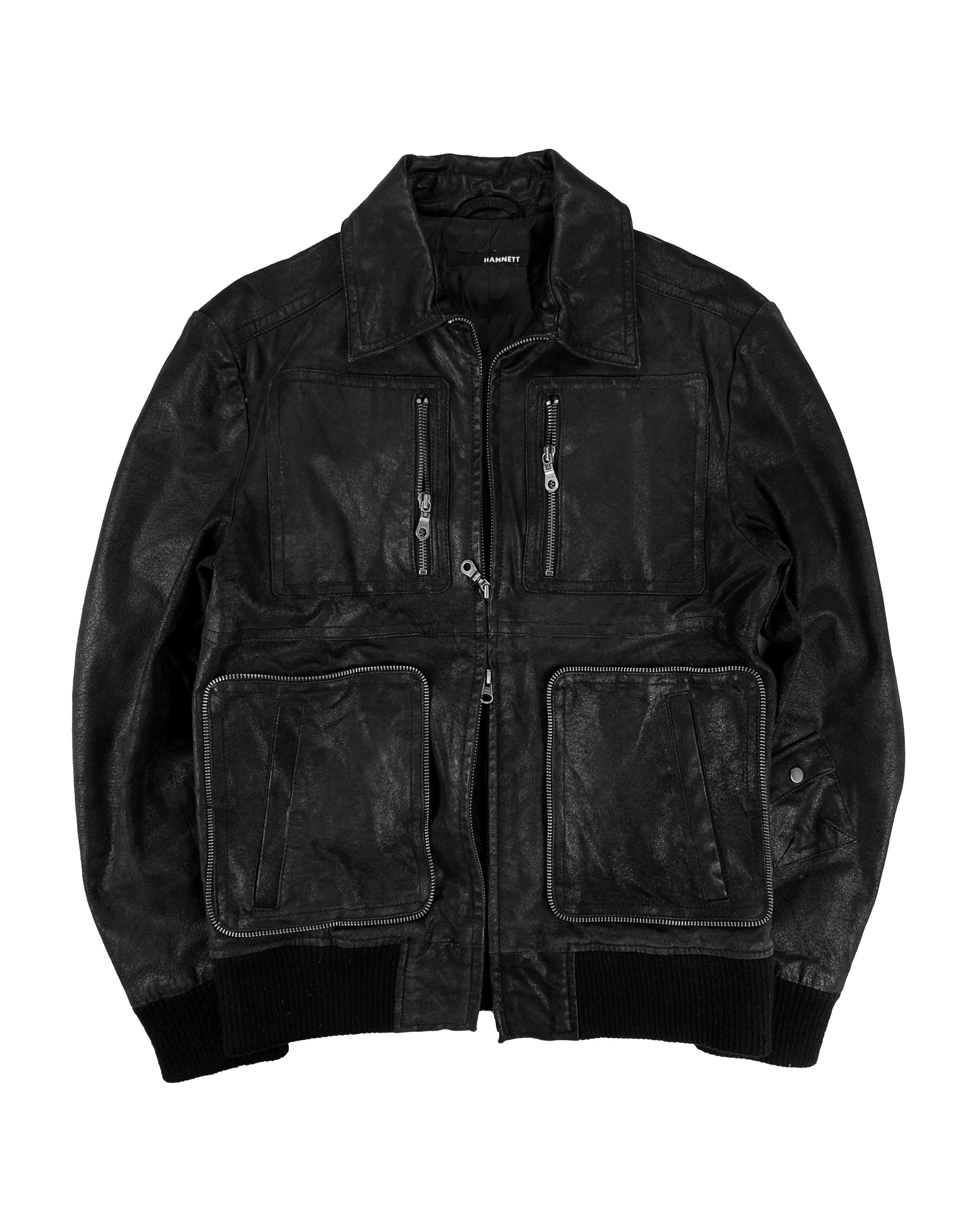 90s Katharine Hamnett Pigskin Leather Multi-zip Jacket