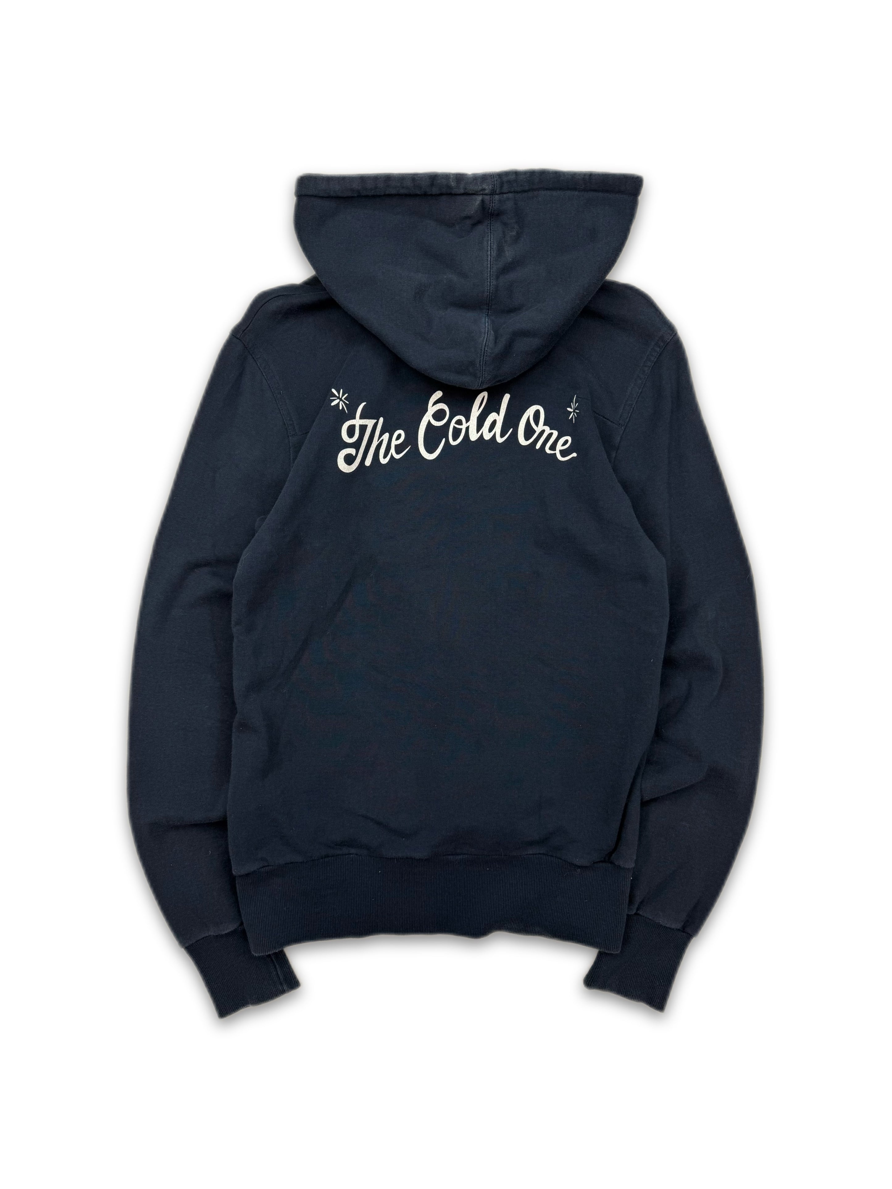 00s Dior Homme ‘The Cold One’ Navy Blue Slogan Hoodie