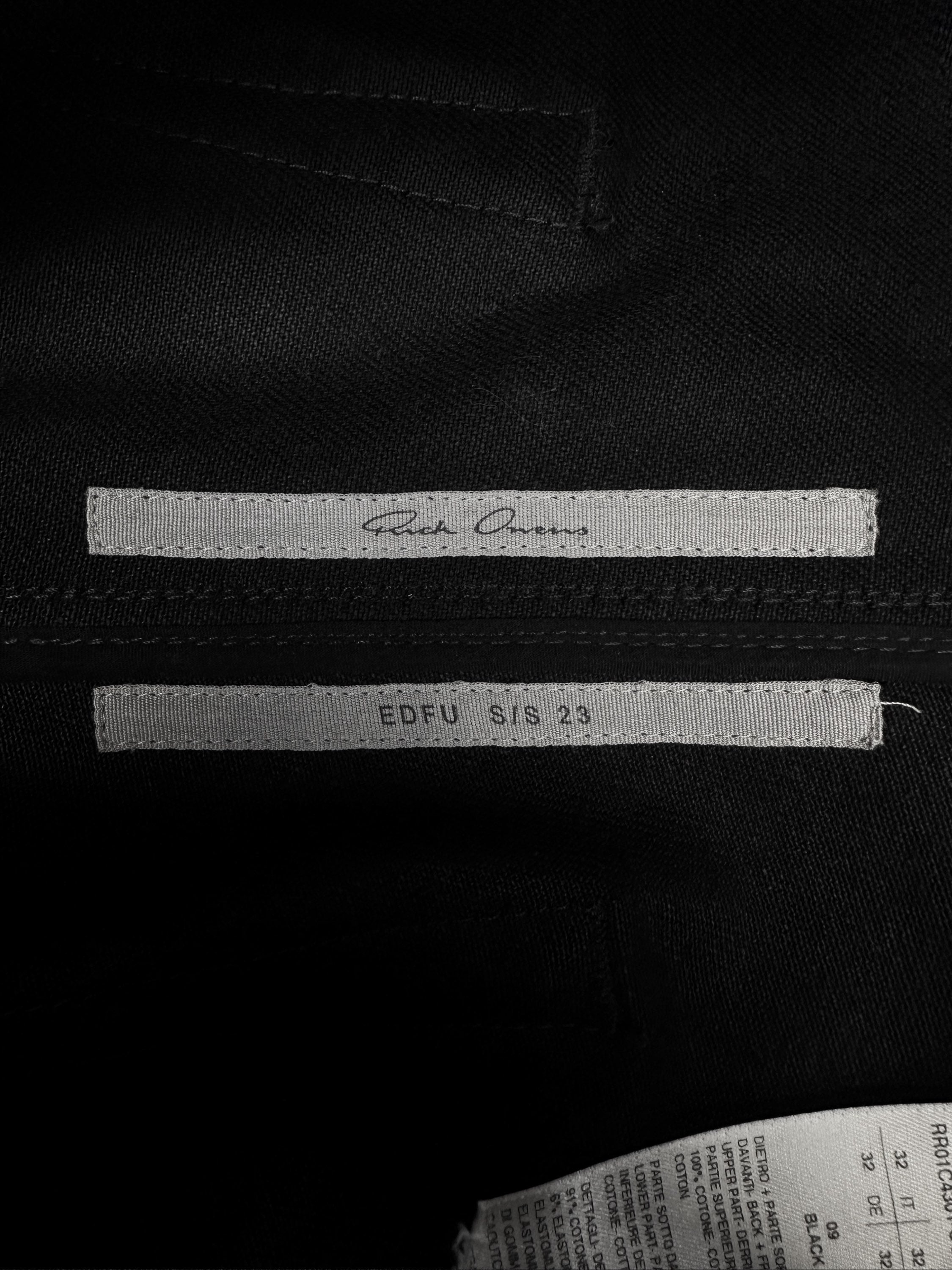 SS23 Rick Owens ‘EDFU’ Flared Bolan Slivered Patchwork Denim