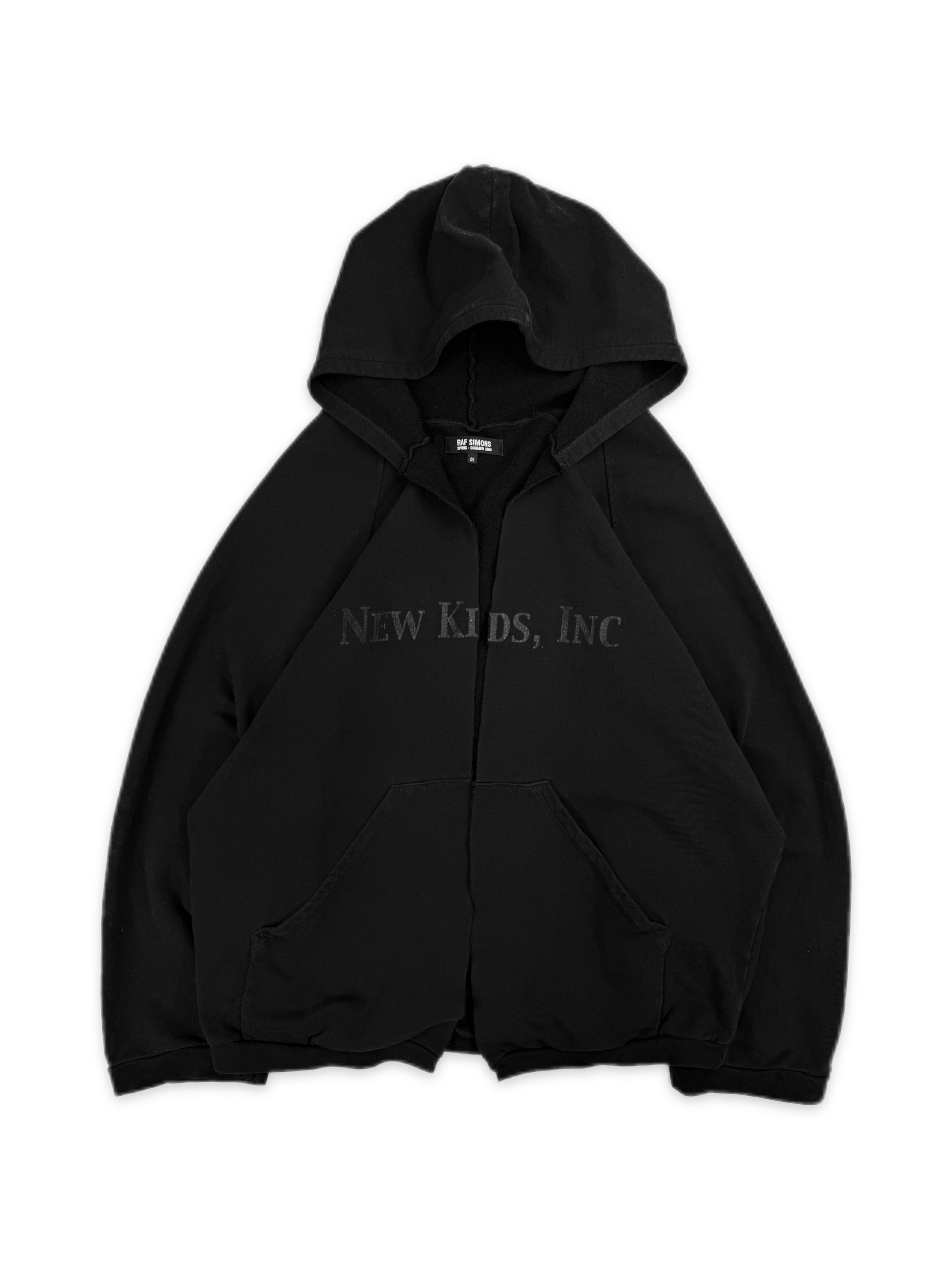 SS03 Raf Simons ‘New Kids Inc’ Zinc Consumed Split Graphic Hoodie