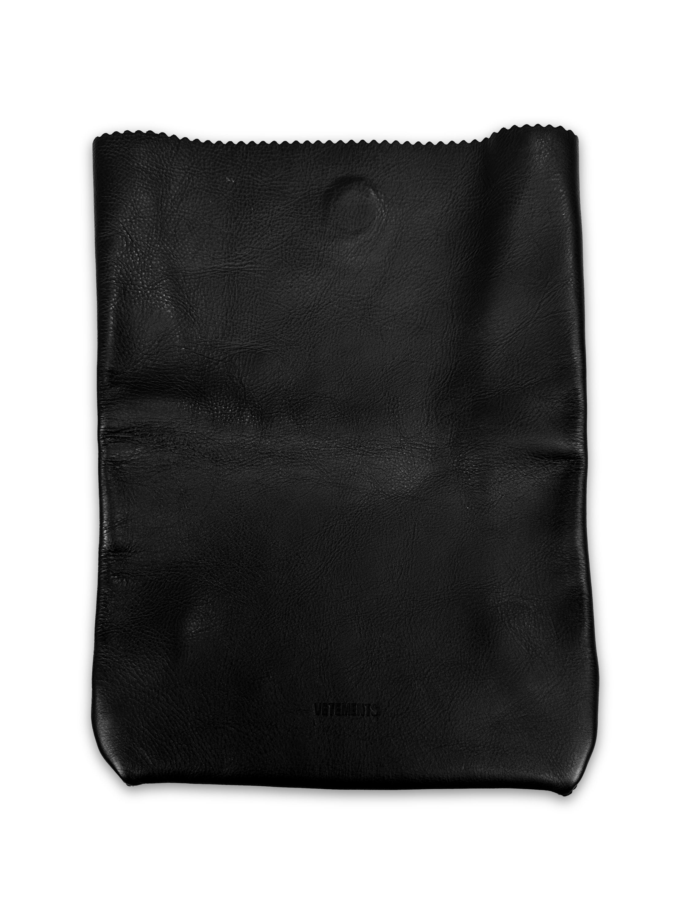 Vetements Calfskin Leather Black Paper ‘Lunch’ Bag