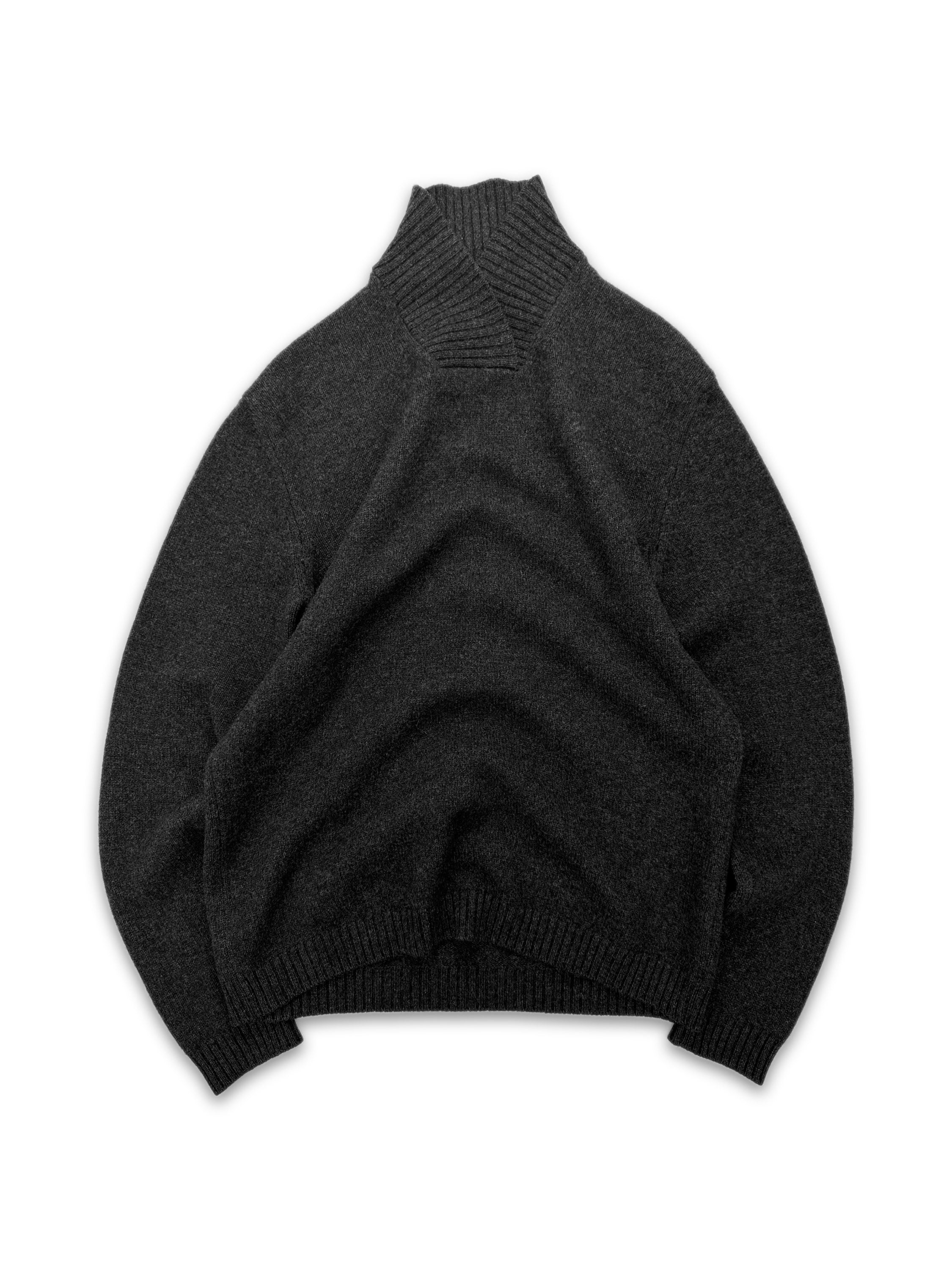 AW96 Helmut Lang Knitted ‘Fold Collar’ Grey Turtleneck Sweater